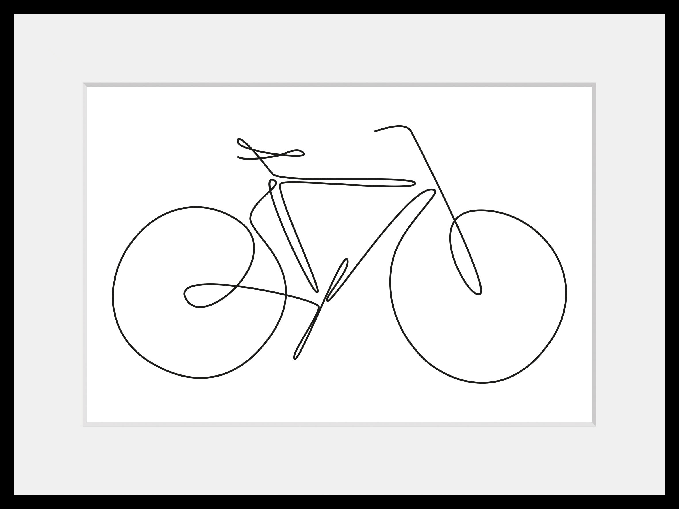 queence Bild »I want to ride my bicycle«, Fahrräder-Fahrzeuge-Kunst-Schwarz-Weiß-Sport, (1 St.), HD Premium Poster-Druck inkl. Holzrahmen