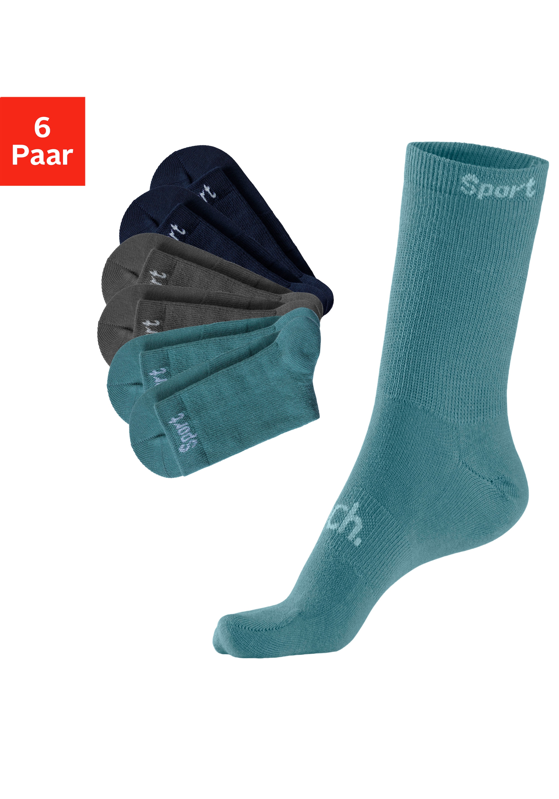 Bench. Sportsocken, (Packung, 6 Paar), mit antibakterieller Feuchtigkeitsregulierung