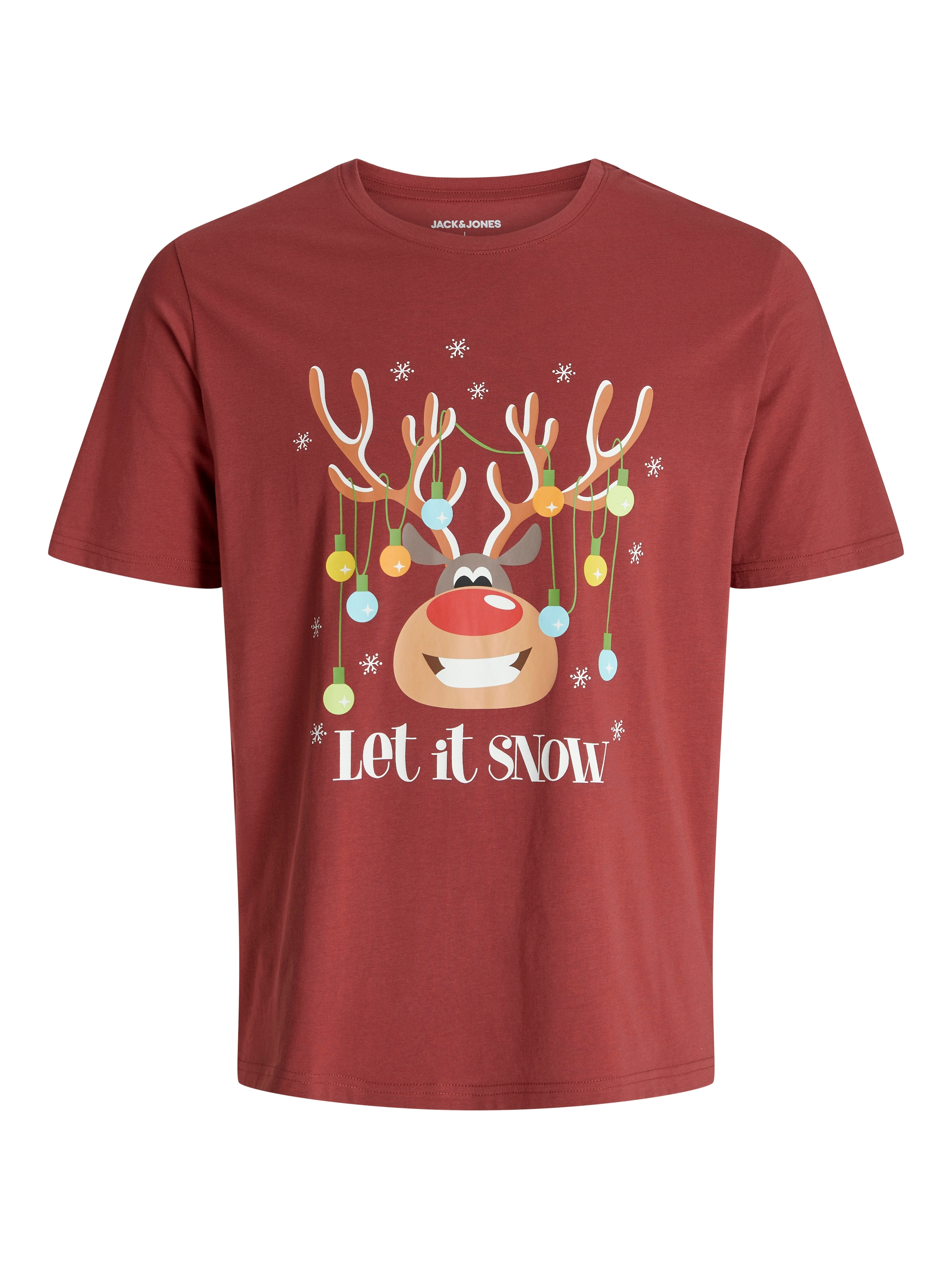 Jack & Jones Rundhalsshirt »JJCHRISTMAS TEE SS CREW NECK XMAS« mit weihnachtlichem Druck