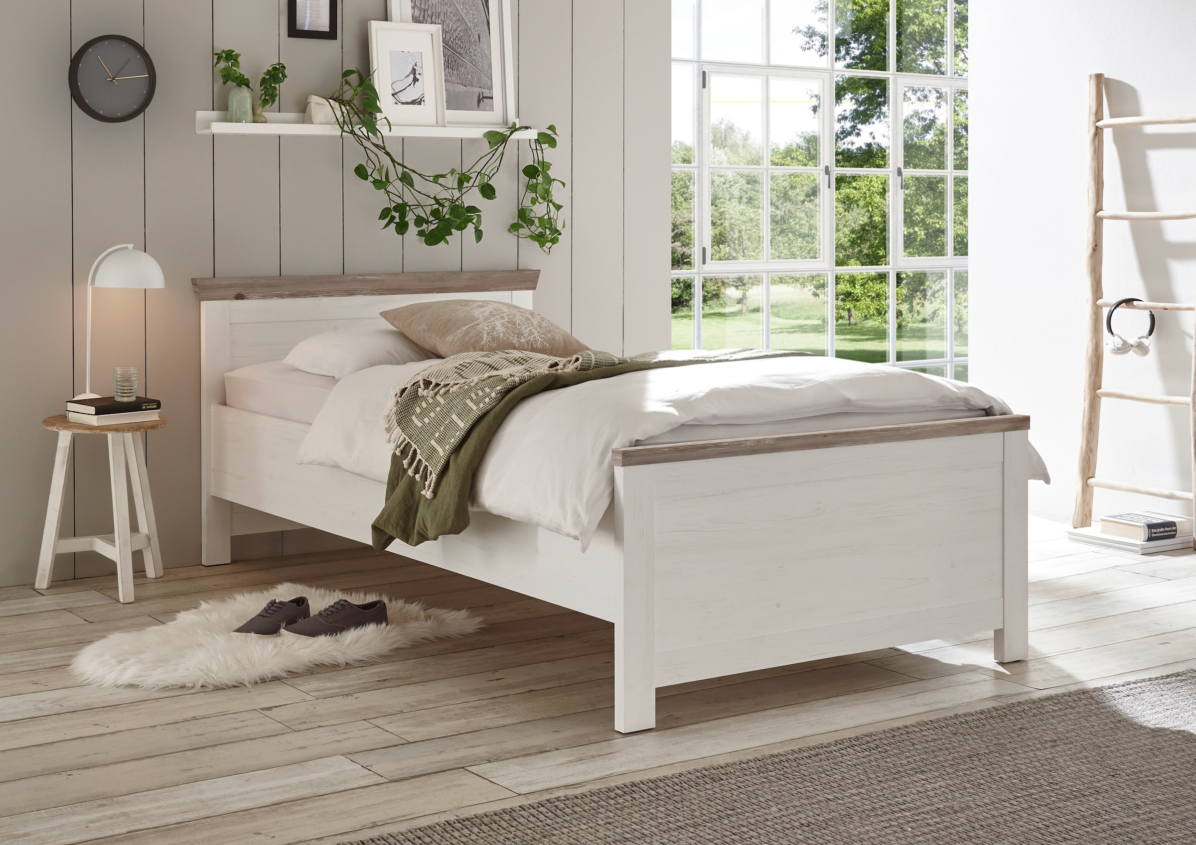 Home affaire Bett »Florenz Doppelbett Landhausstil Bettgestell (100,140 oder 180/200cm)« aus FSC®-zertifiziertem Holzwerkstoff, in 3 Breiten