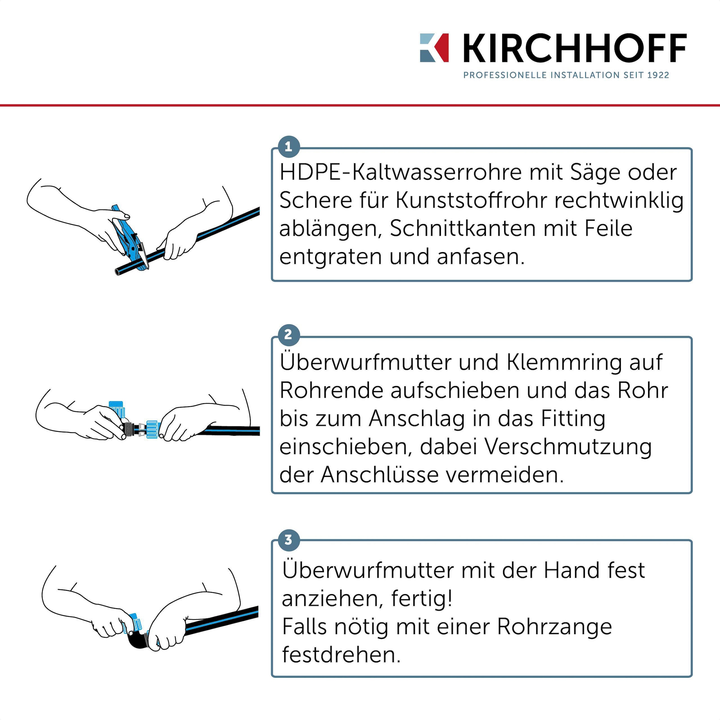 Kirchhoff Bewässerungsschlauch, Wasserleitung Gartenbewässerung 32 mm x 50 m