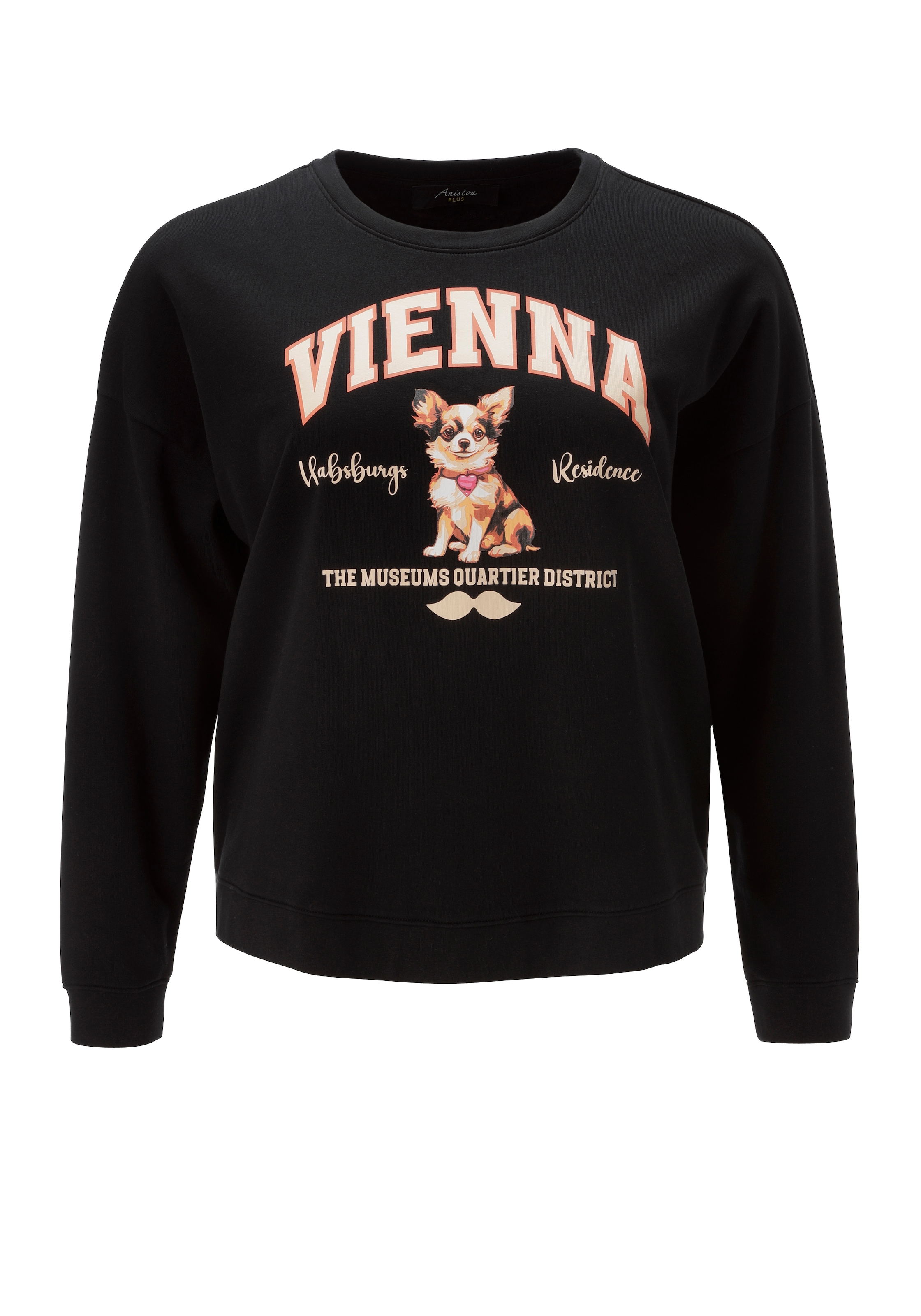 Aniston PLUS Sweatshirt , mit süßer Applikation - NEUE KOLLEKTION
