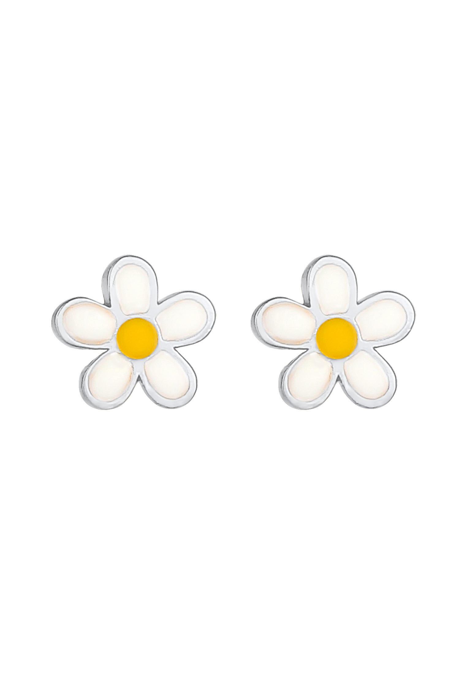 Elli Paar Ohrstecker »Ohrringe Kinder Blume Flower Emaille 925 Silber«