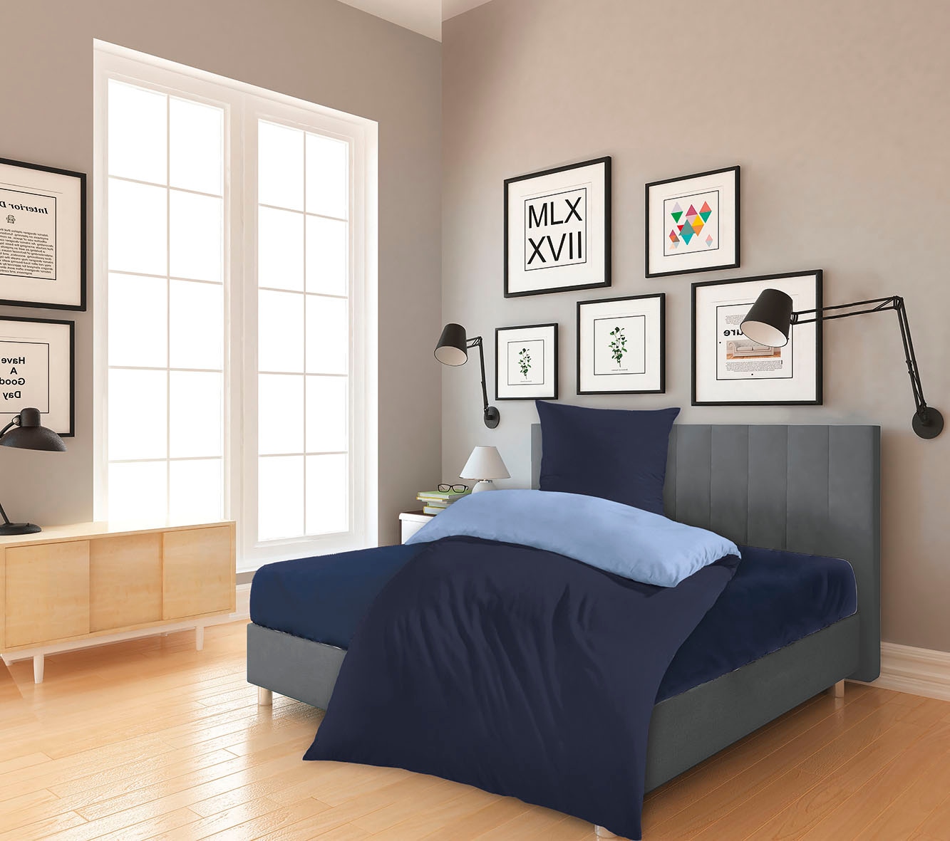 KiNZLER Wendebettwäsche »Wendebettwäsche Mikrofaser Flanell Bettwäsche "Cashmere Touch"« 2 tlg. tlg. Besonders weich