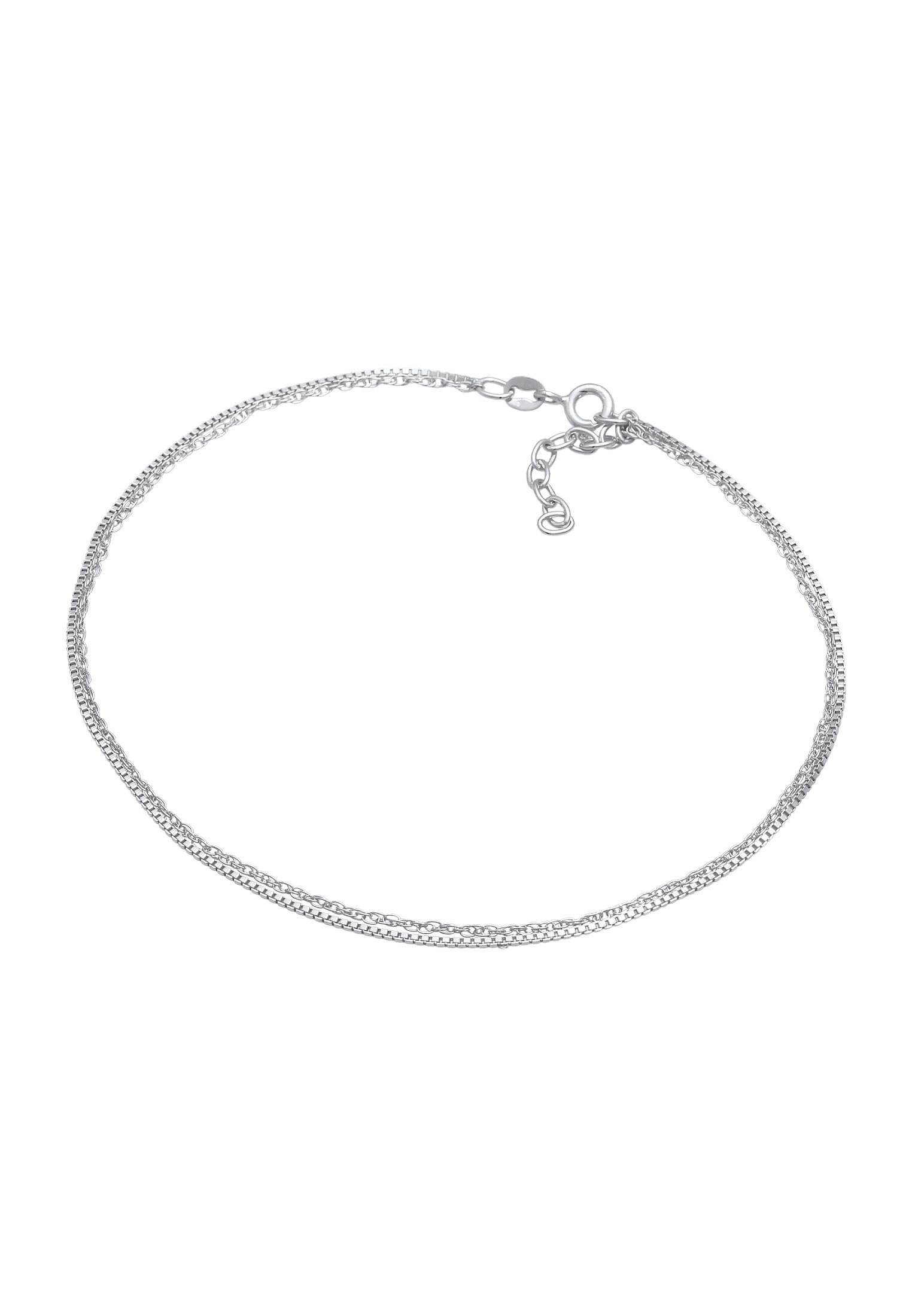 Elli Fußkette »Fußschmuck Kordel Venezianer Layer Basic Zeitlos 925 Silber«