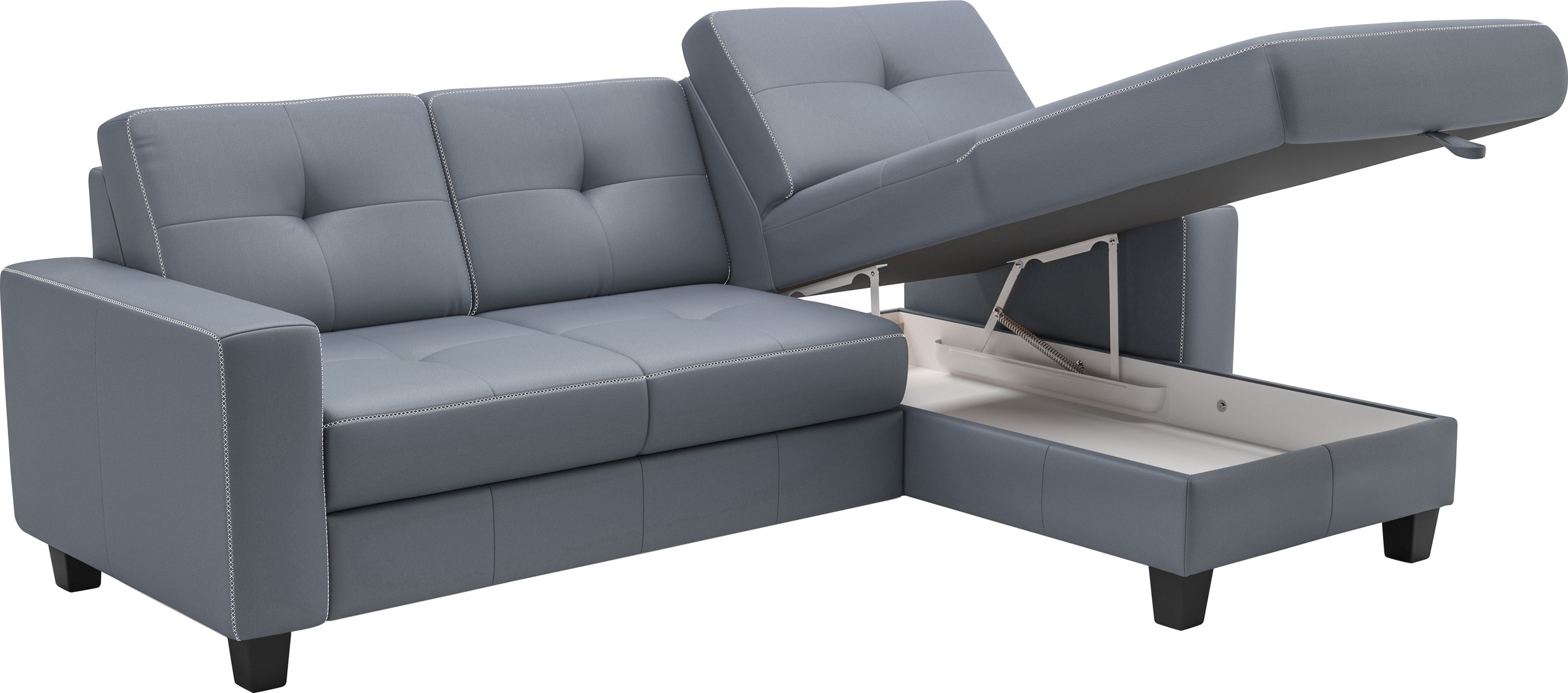 Places of Style Ecksofa »Varese«, wahlweise mit Bettfunktion und Bettkasten