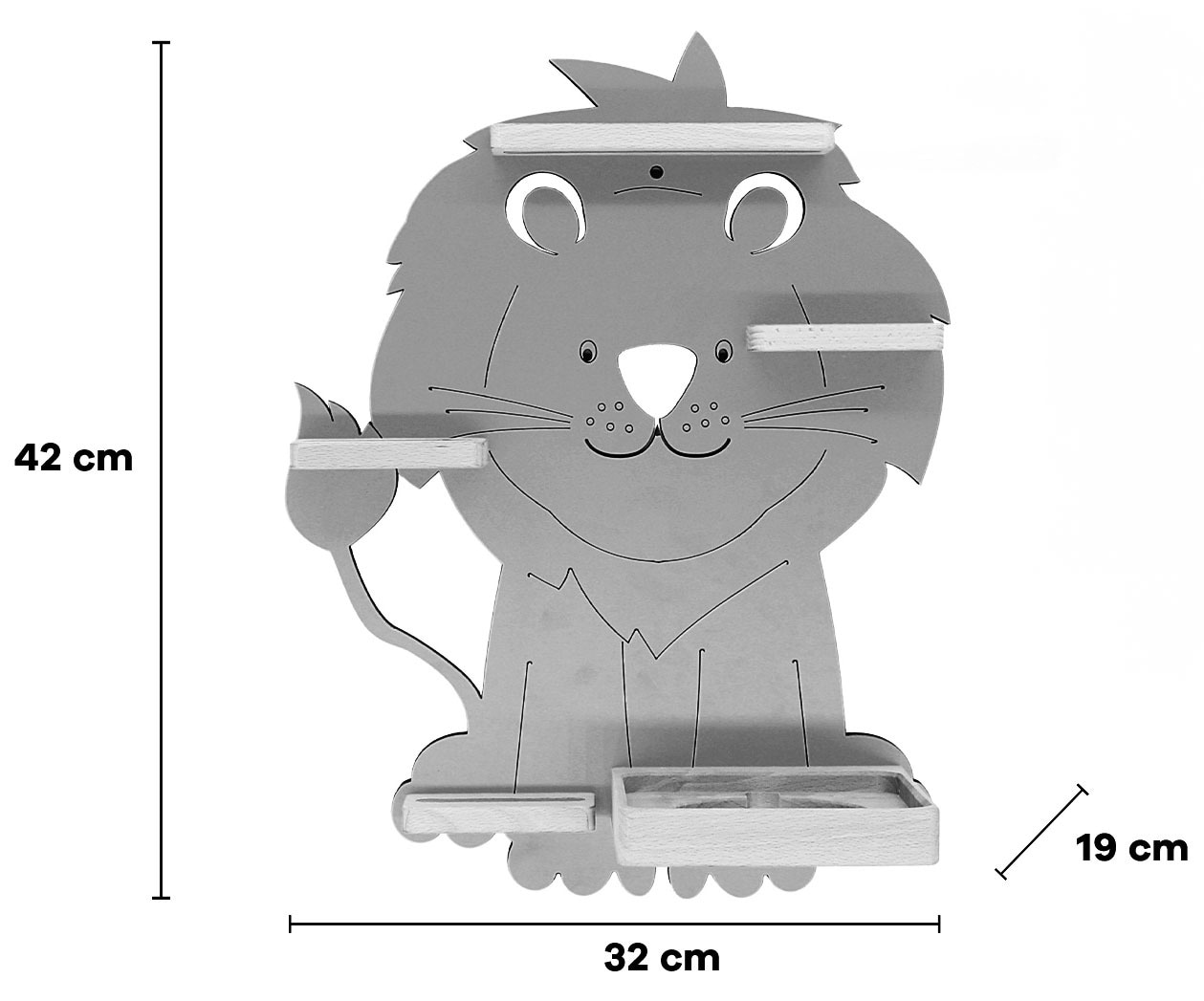 Boarti Wandregal »Regal Tier Löwe Kinder Toniebox Tonies Figuren«