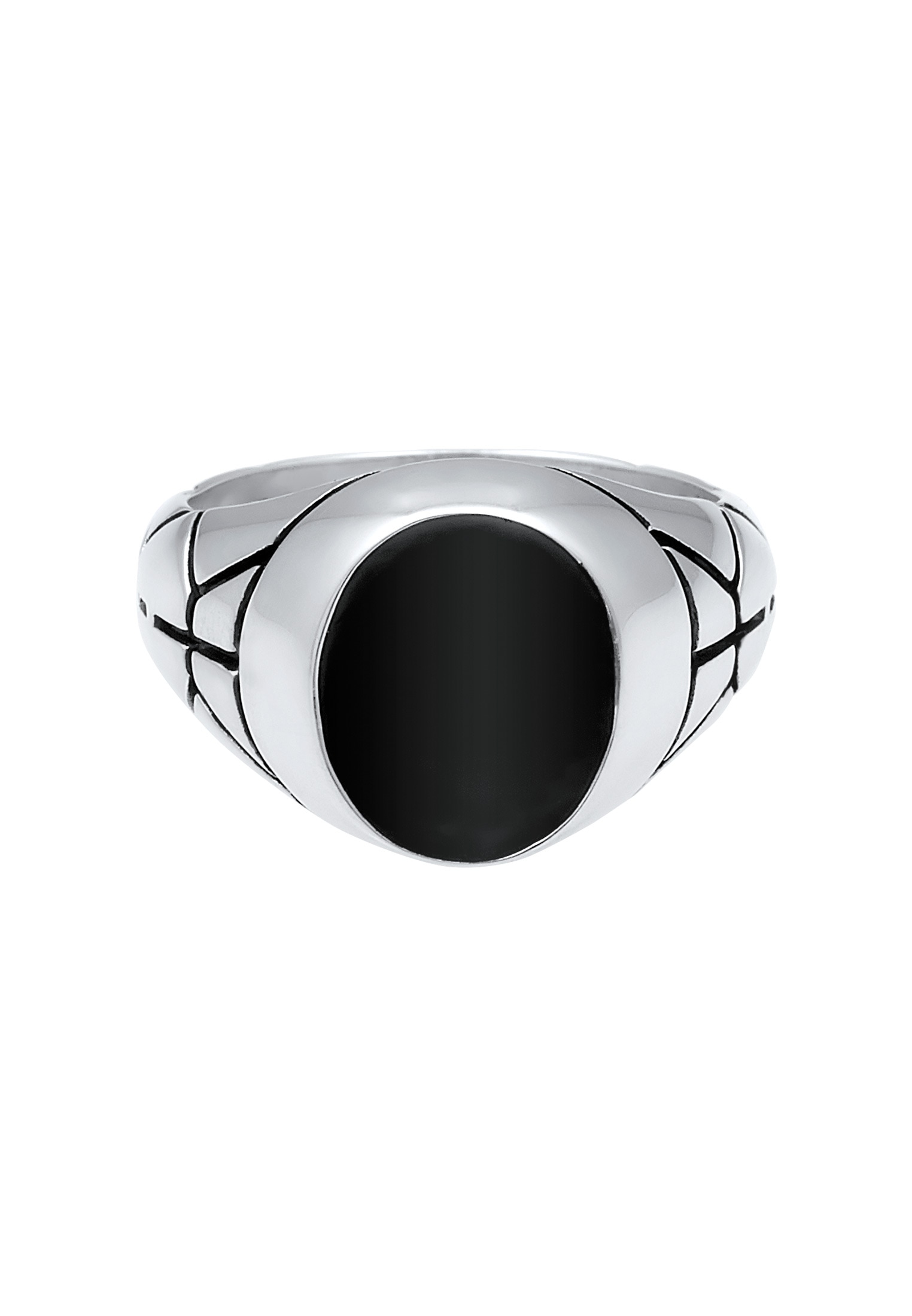 Kuzzoi Siegelring »Ring Herren Siegelring Oval Emaille 925er Silber«