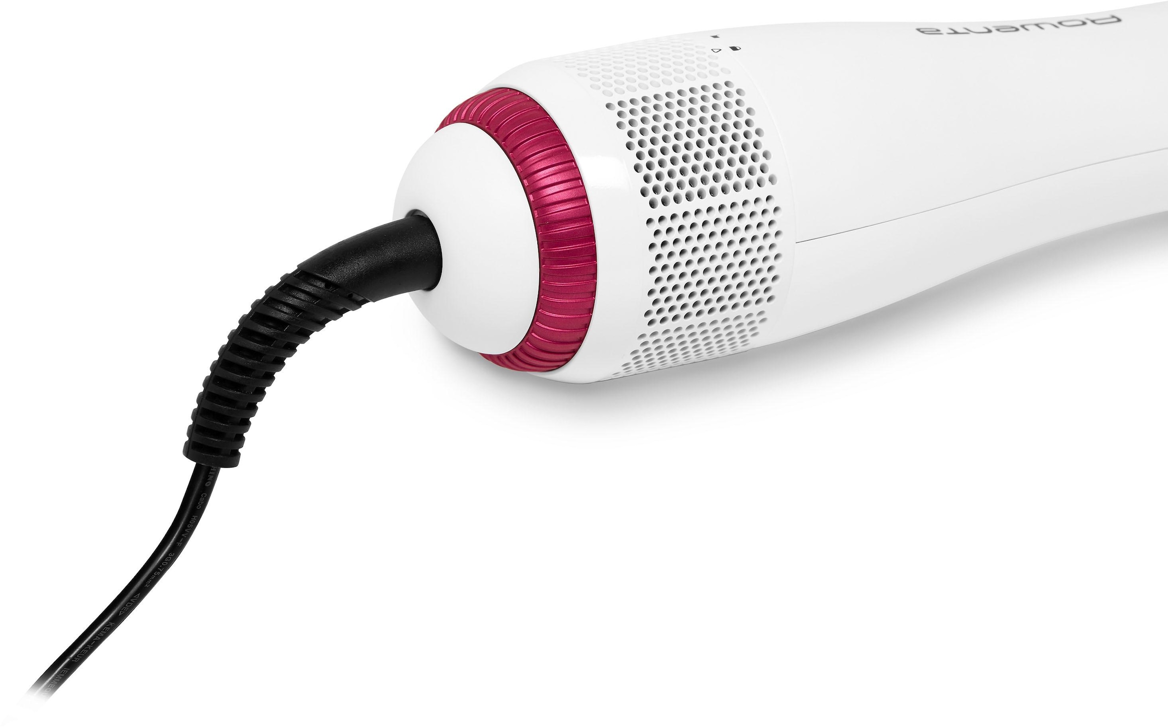 Rowenta Warmluftbürste »Wonder Air Brush, 900 Watt, Ionen-Funktion, 3 Temperaturstufen,«, Aufbewahrungstasche, Haarstyler, weiß/rosa, 12 x 10 x 40,5 cm, CF6220