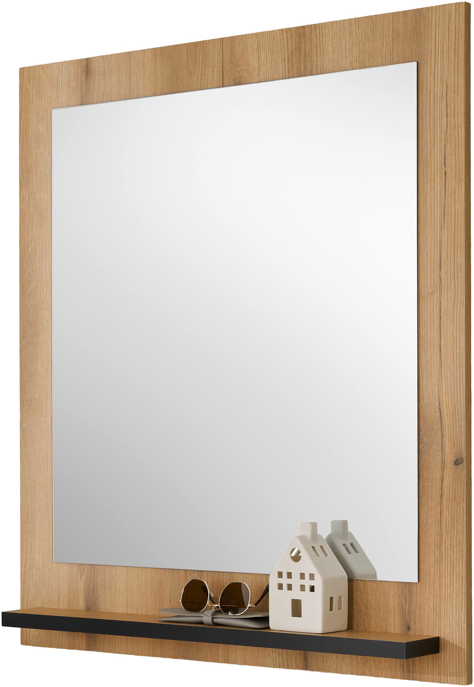 Home affaire Garderobenspiegel »Cantara, Spiegel in zwei Farben, modernes, zeitloses Design« universell einsetzbar, mit Ablagefläche, eckig, 79 cm breit