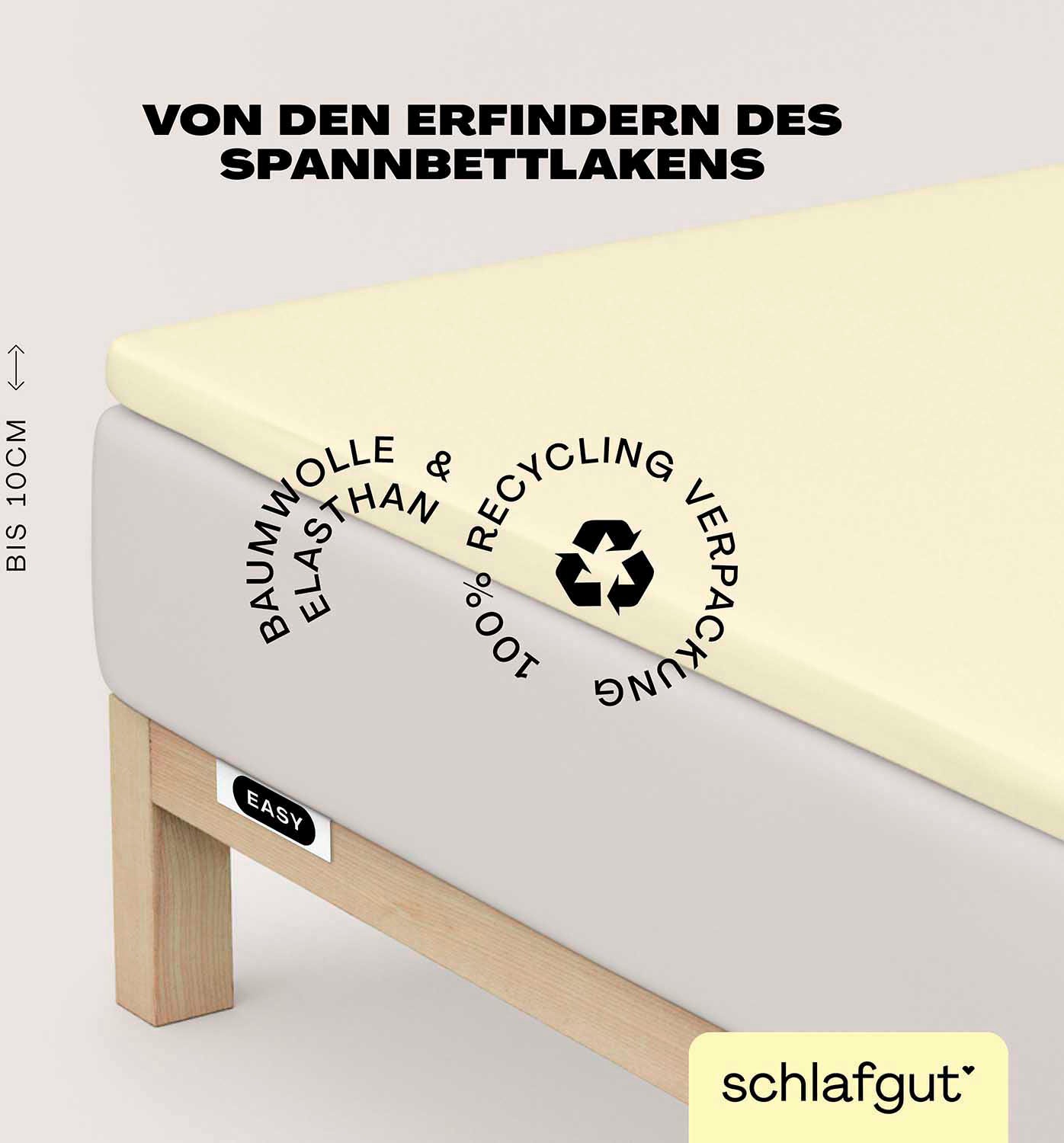 Schlafgut Spannbettlaken »EASY Jersey Elasthan Topper« MADE IN GREEN by OEKO-TEX®