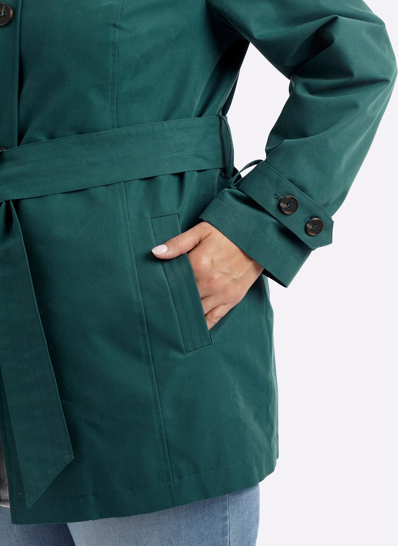 Sheego Langjacke mit Kapuze