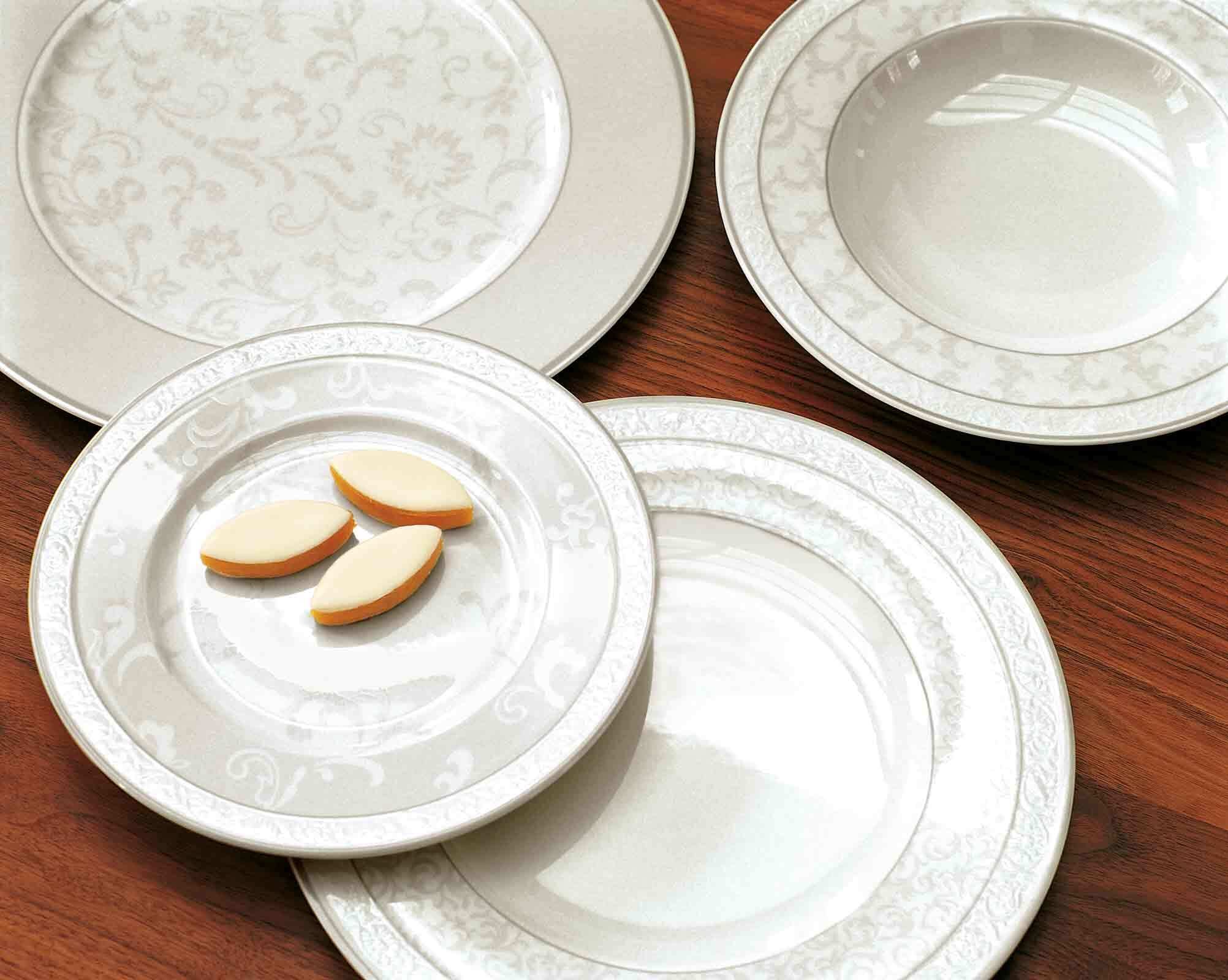 Villeroy & Boch Suppenteller »Suppenteller Gray Pearl ø 24,8 cm 6er Set weiß« Spülmaschinengeeignet, Mikrowellengeeignet