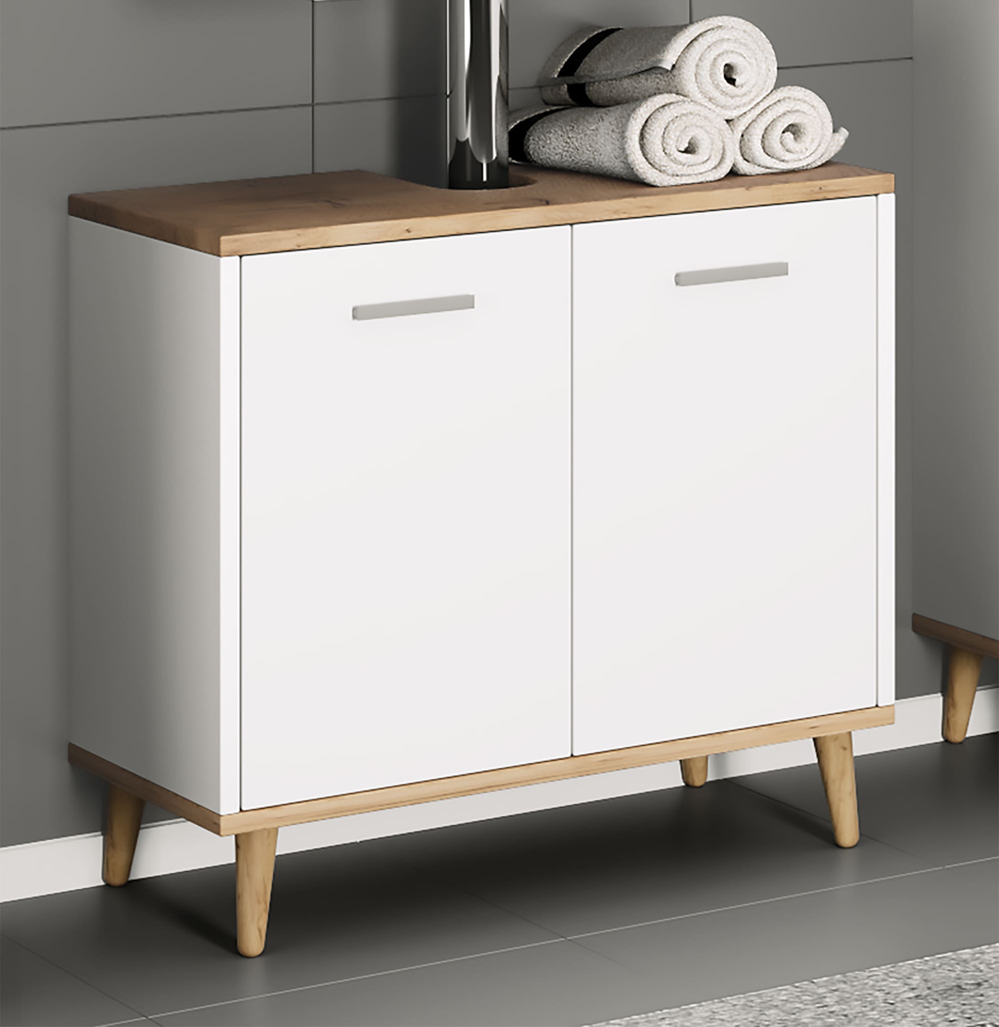 VCM Waschbeckenschrank »Holz Badmöbel Badunterschrank Waschbecken Landos« 1 Stk. tlg.