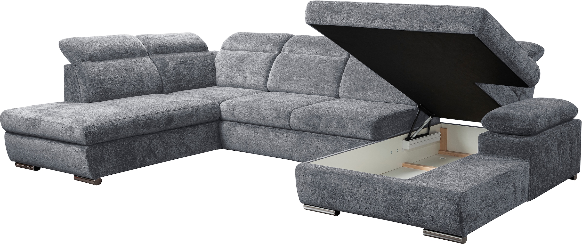 WERK2 Wohnlandschaft »Cordoba inkl. Bett, Bettkasten und Kopfteilfunktion, Breite 359cm«