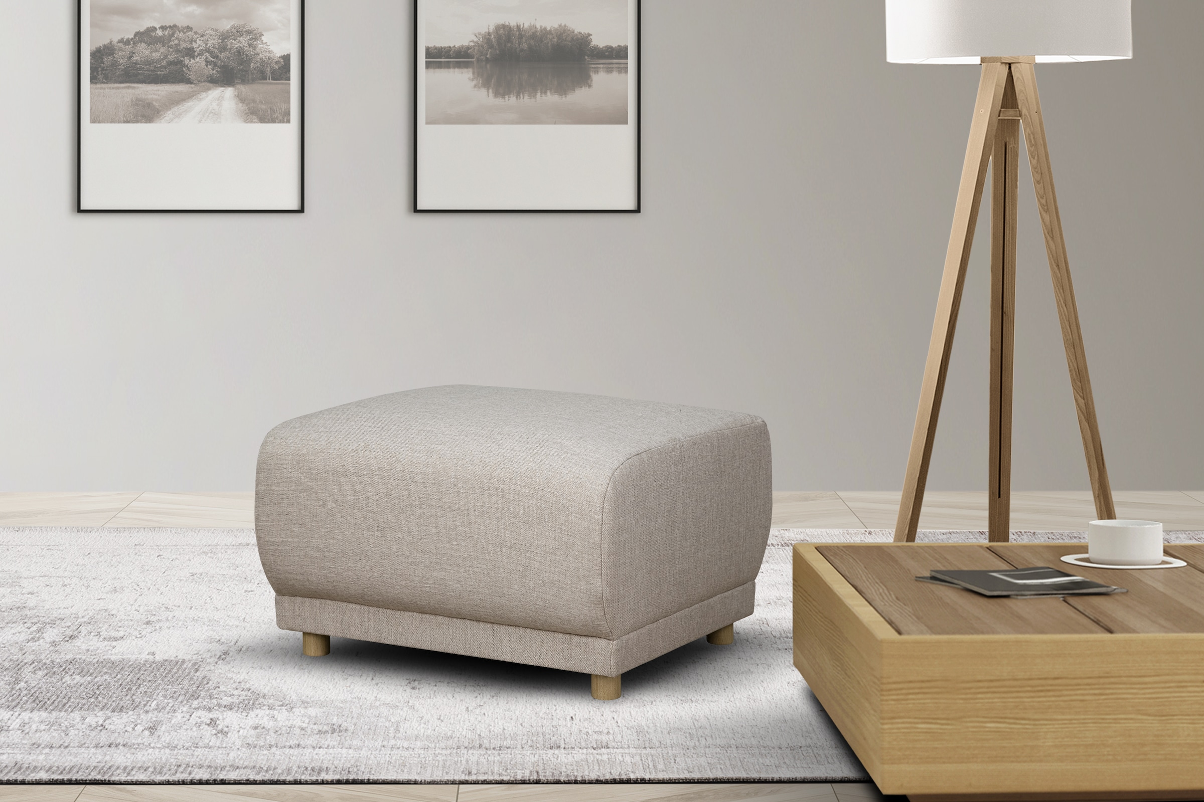 Home affaire Polsterhocker »LEMPS« klein passend zur Serie, B/T/H: 70/70/46 cm