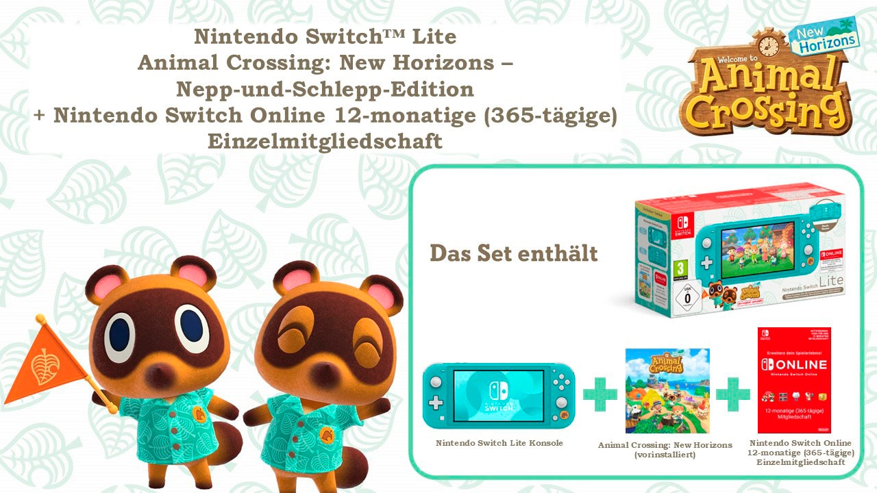 Nintendo Switch Spielekonsole »Lite Türkis inkl. Animal Crossing + 12 Monate NSO«