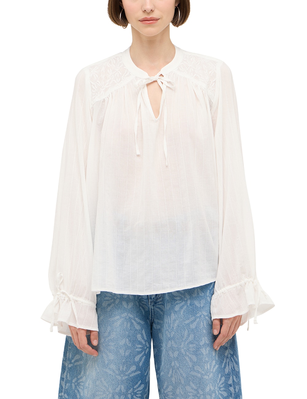 MUSTANG Langarmbluse »Damen Style Feminine Blouse«