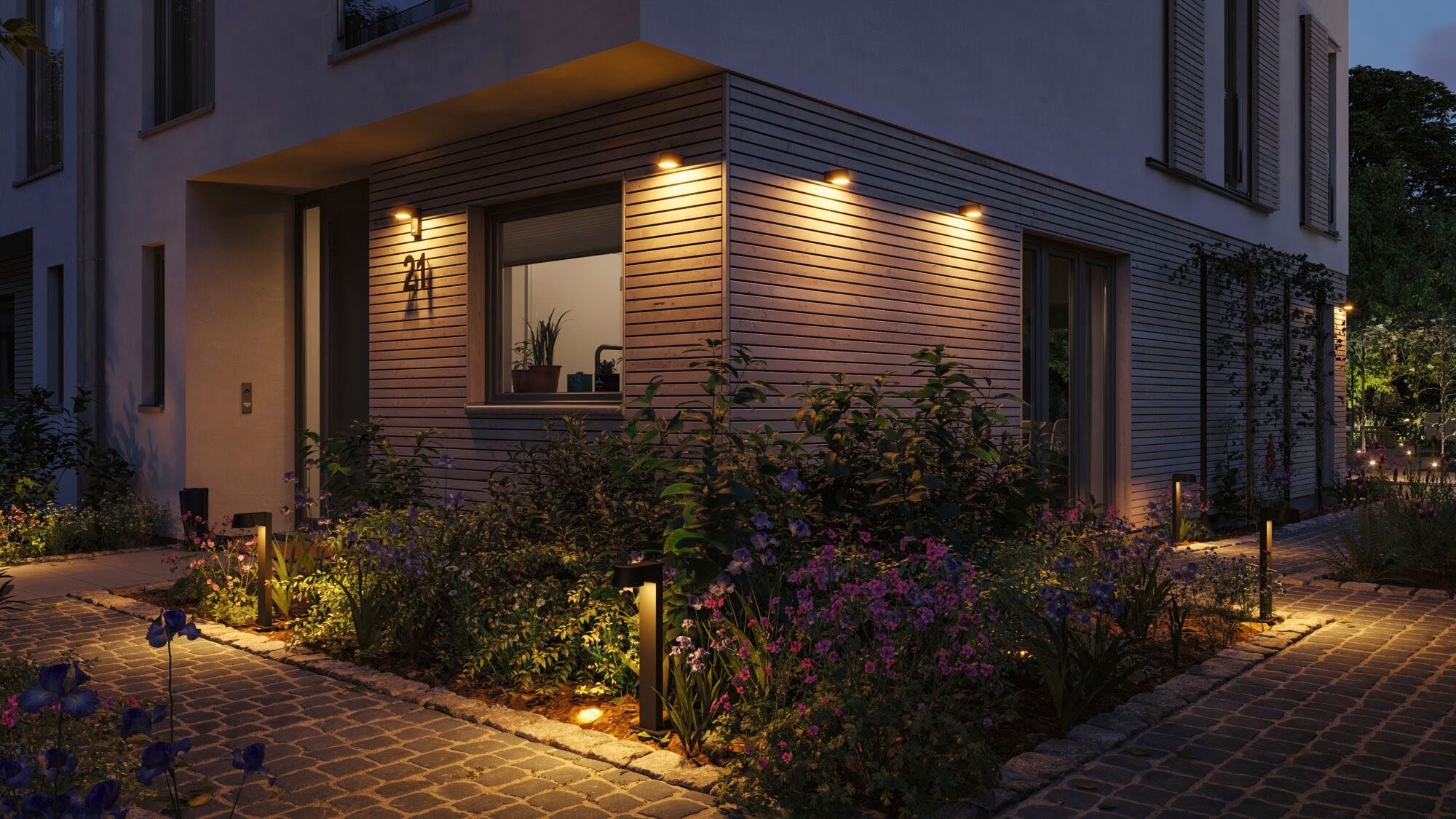 Paulmann LED Außen-Wandleuchte »Outdoor 230V Capea Aluminium anthrazit insect friendly«, 1 flammig, Insektenfreundlich, IP44, 2200K