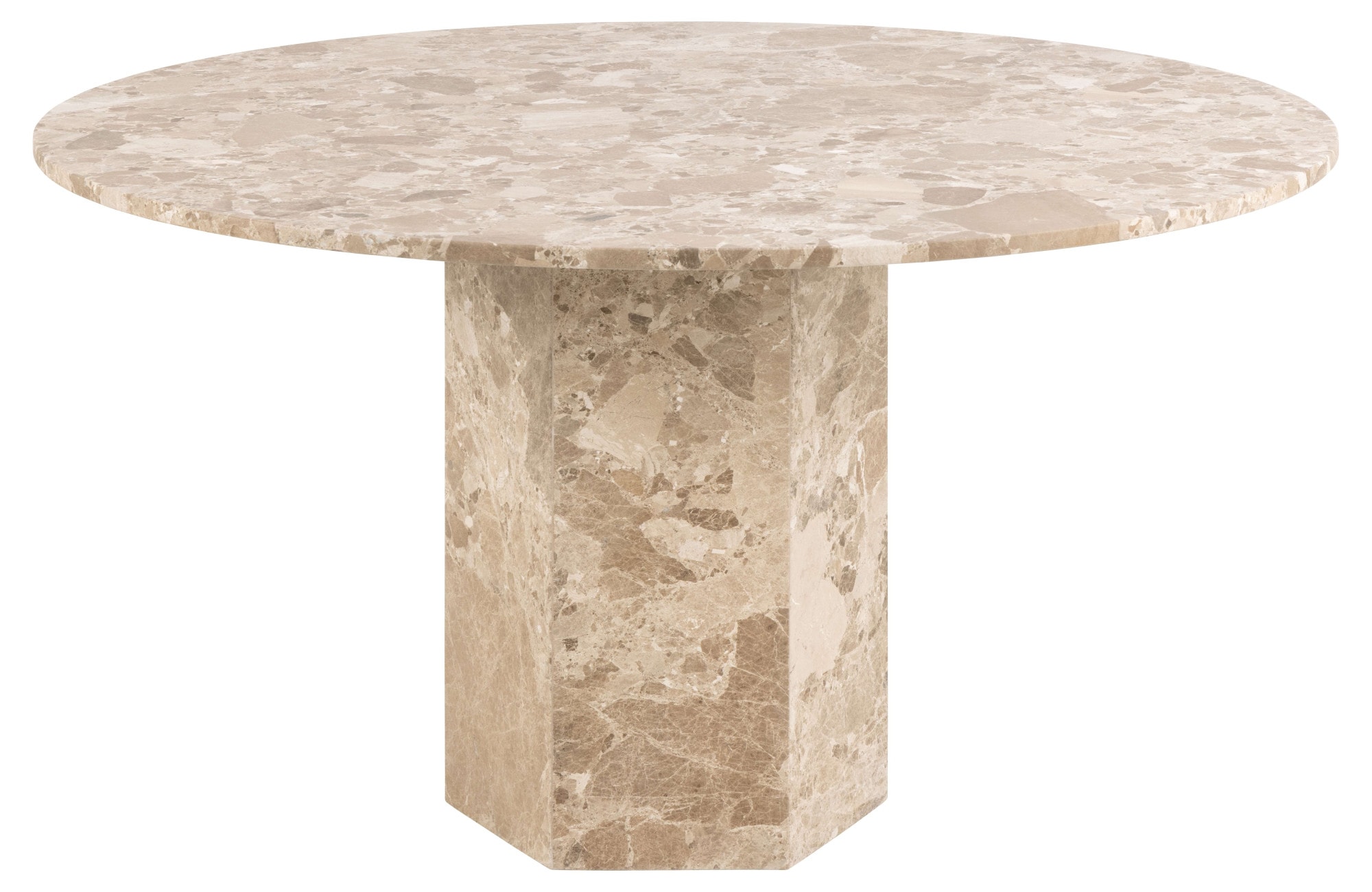 ACTONA GROUP Esstisch »Naxos«, Rund Esstisch, matt Latte lackiert Marmor, Ø130x75 cm