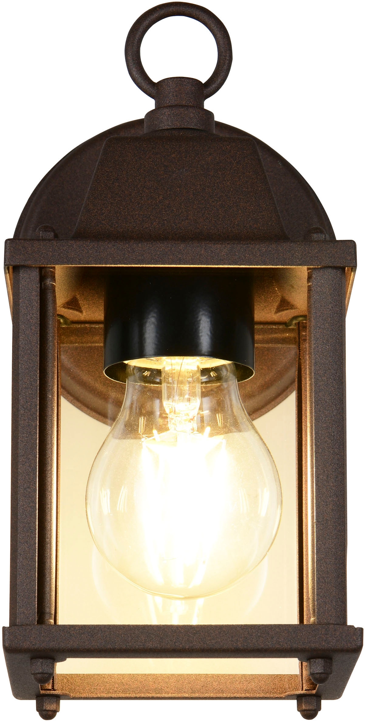 TRIO Leuchten Außen-Wandleuchte »MIRANDE, Hauswand Leuchte Laterne mit Glasschirm, exkl 1x E27 max 40W« E27 1 Stk. warmweiß - kaltweiß IP23, Outdoor Wandlampe für wechselbare Leuchtmittel Höhe 23cm