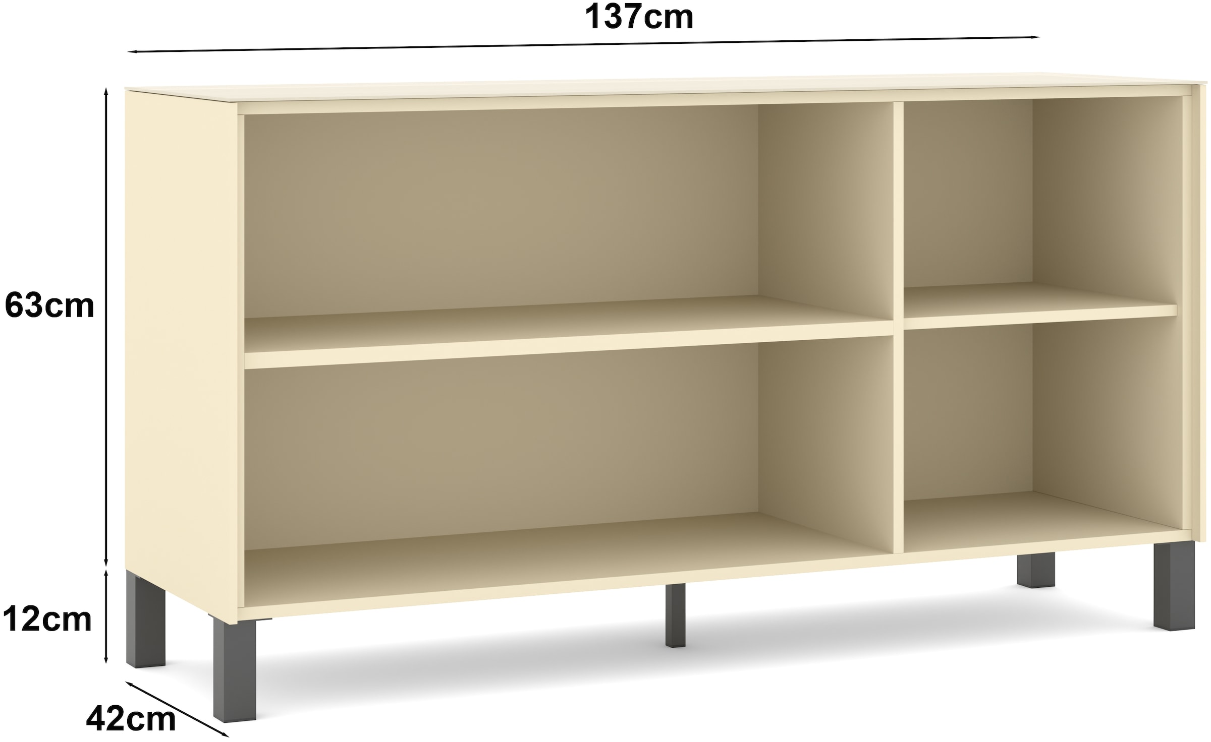 set one by Musterring Lowboard »Reno« 1 Stk. tlg. Mit Vierkantfuß in diversen Farben, 75 cm Höhe & Farbauswahl
