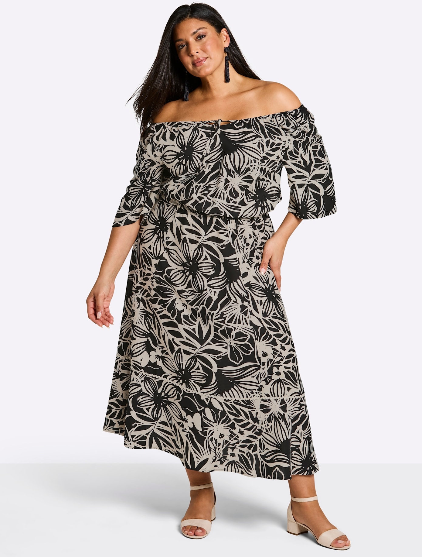 Sheego Maxikleid »Maxikleid« Ohne Taschen