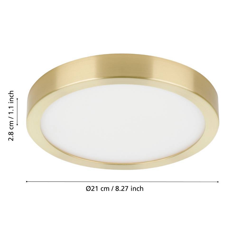 EGLO Deckenleuchte »FUEVA 5 Deckenlampe, messing, geringe Aufbauhöhe, 17 Watt, Rund«, Leuchtmittel LED-Modul | LED fest integriert, Aufbauleuchte, Badezimmer, Bad-Deckenlampe, modern, 28x2,1cm