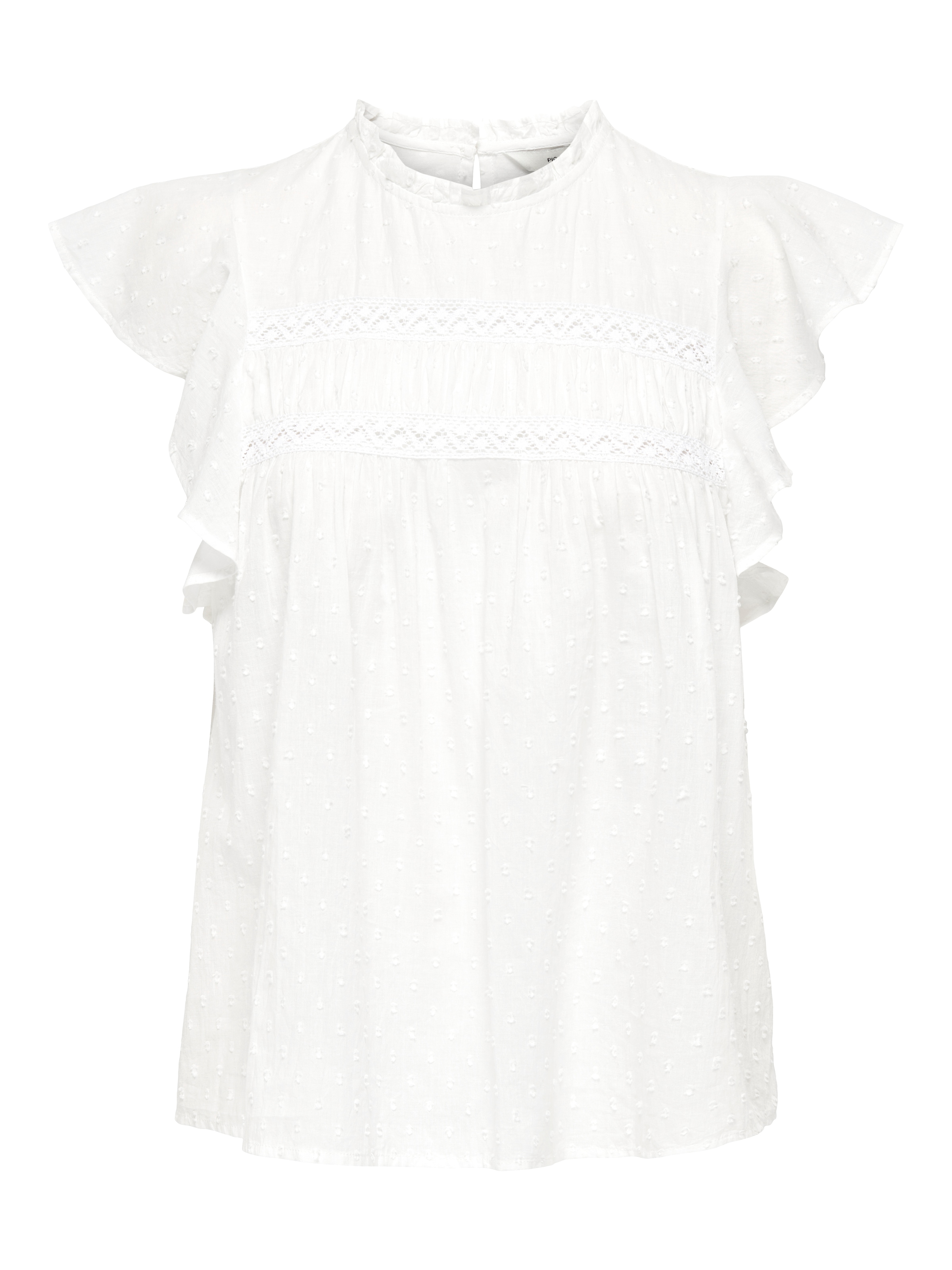 ONLY Rüschentop »ONLKATTI S/S DOBBY TOP WVN NOOS« Baumwolle, regular fit