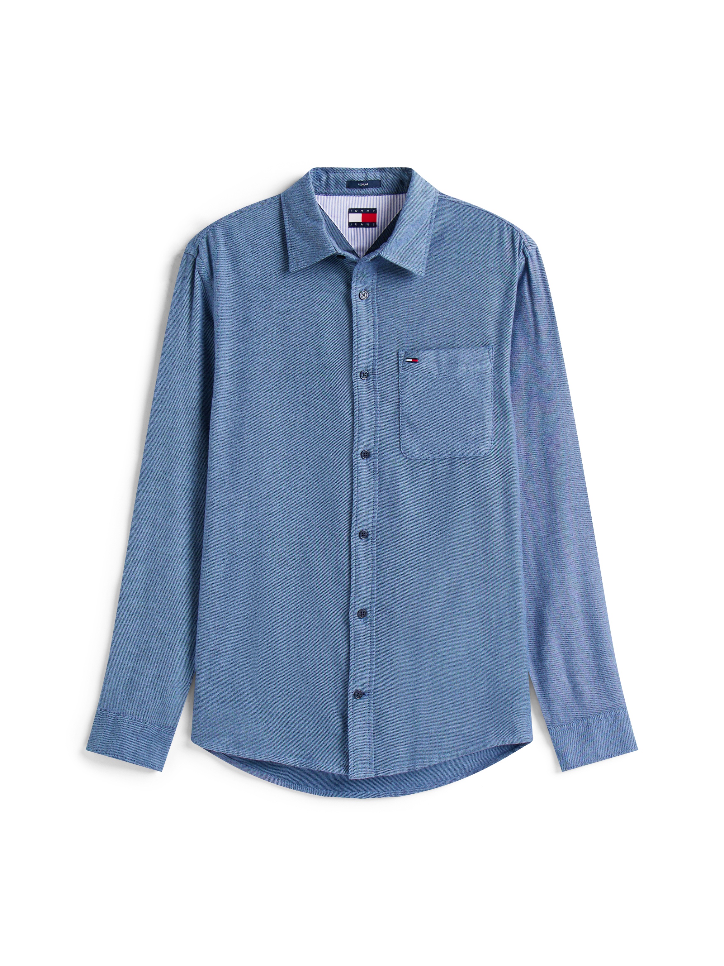Tommy Jeans Flanellhemd »TJM FLANNEL« regular fit, Langarmhemd, halbgespreizter Kragen
