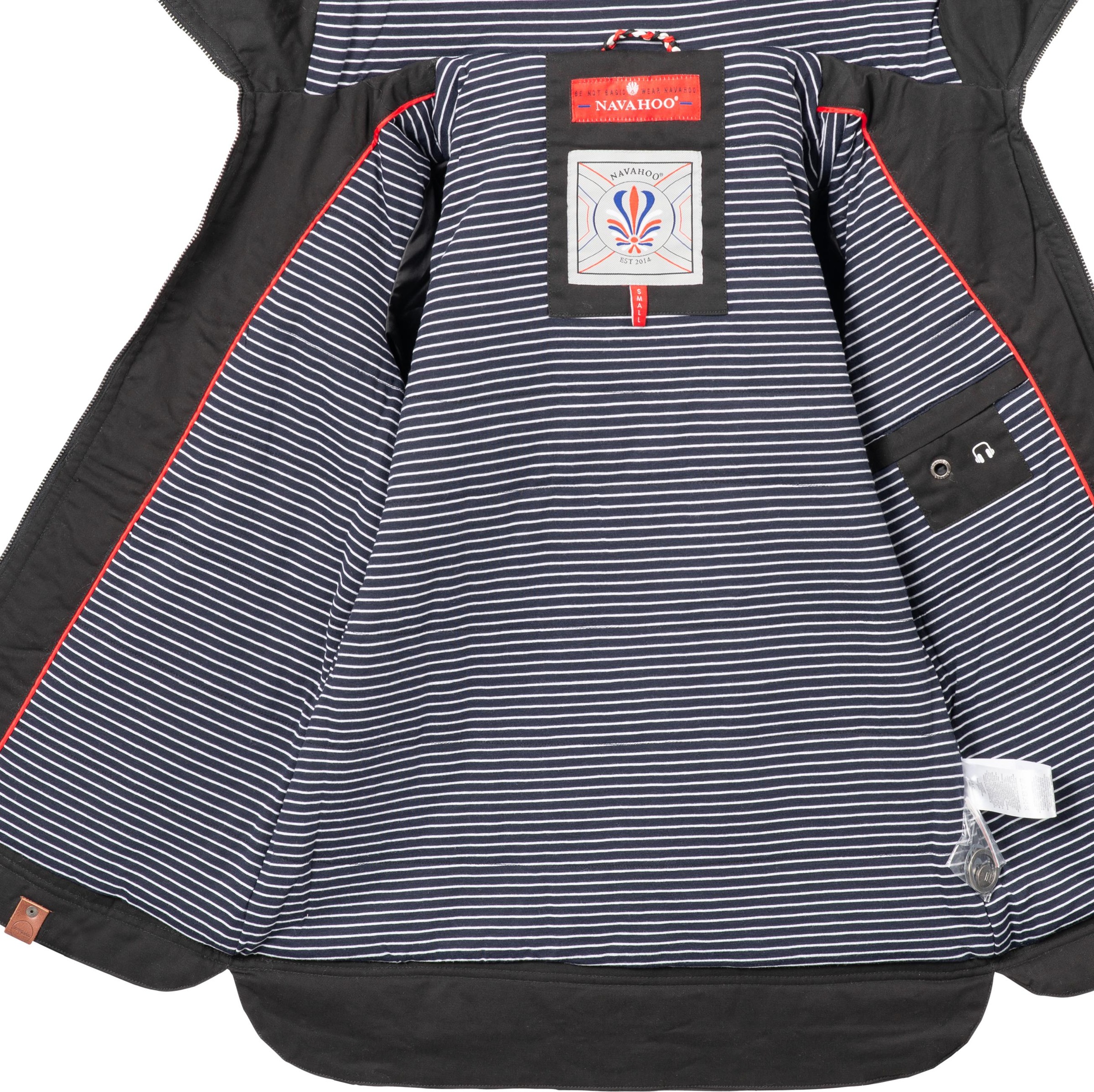 Navahoo Outdoorjacke »Übergangsjacke Wekoo«, mit Kapuze, moderner Damen Übergangsparka aus Baumwolle mit Kapuze