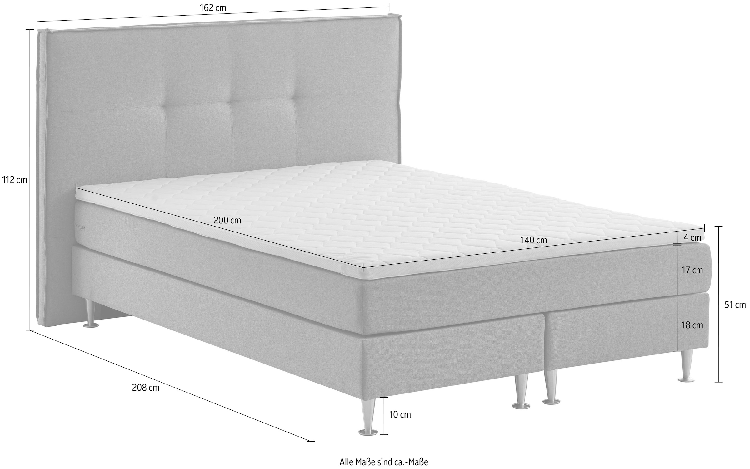 ATLANTIC home collection Boxbett »Barnett«, mit Taschenfederkern-Matratze und Topper