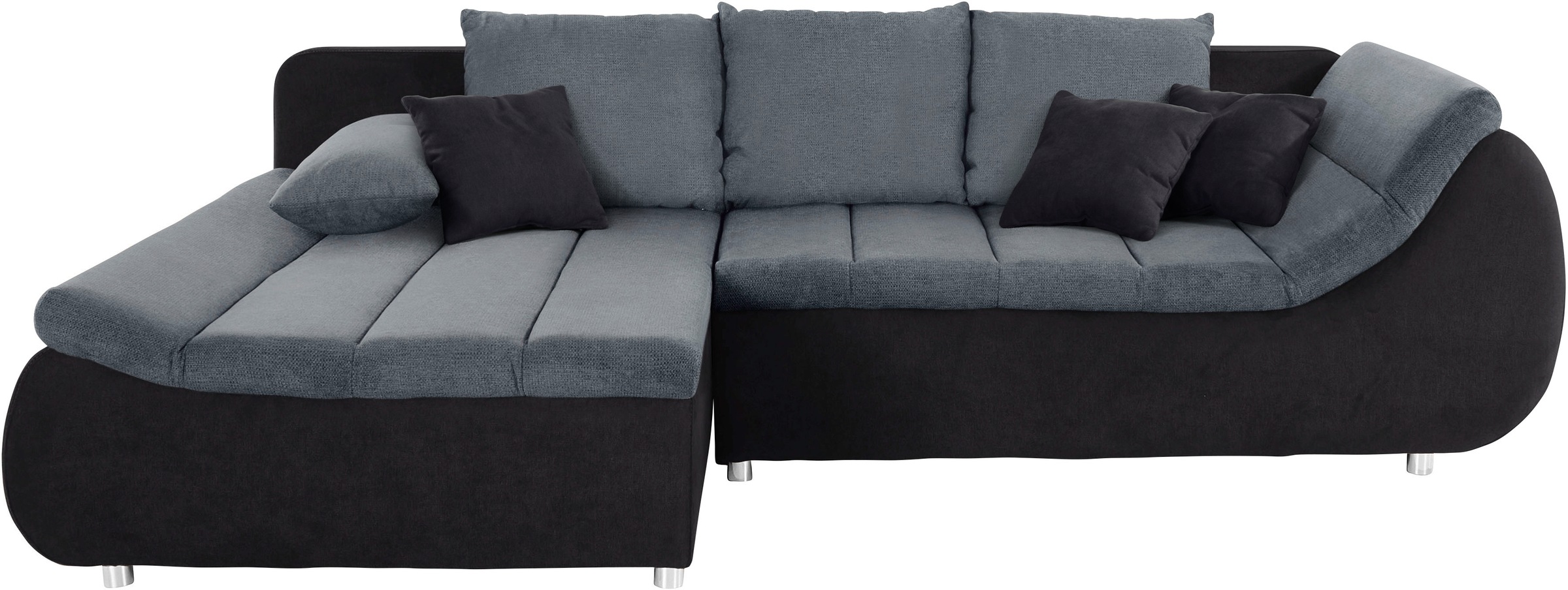 INOSIGN Ecksofa »Imola, elegant und modern, aktuelle Steppung im Sitz, bequem, L-Form«, frei im Raum stellbar, wahlweise mit Bettfunktion und Bettkasten