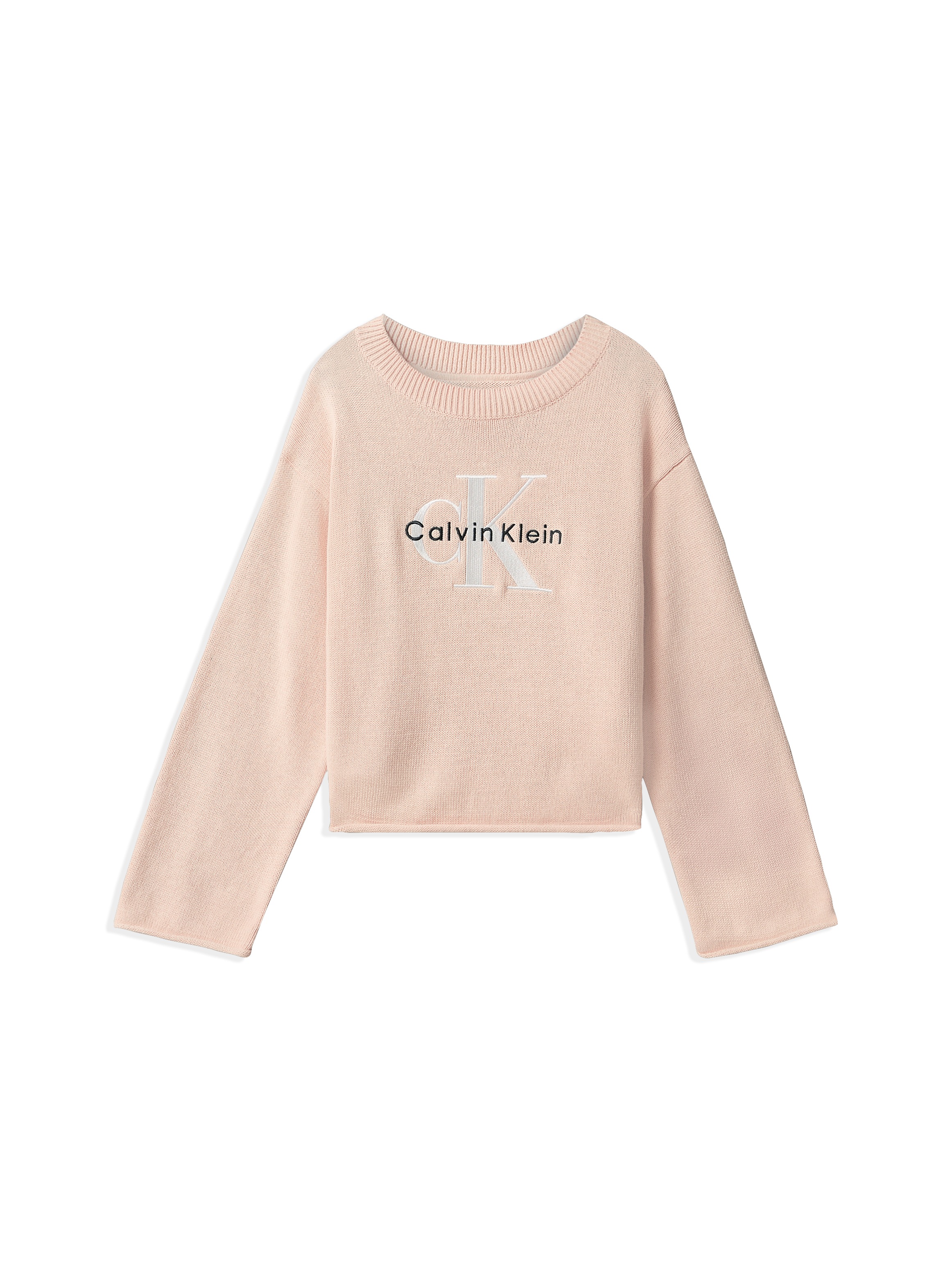Calvin Klein Jeans Strickpullover Rundhalsausschnitt, Regular Fit, große Stickerei