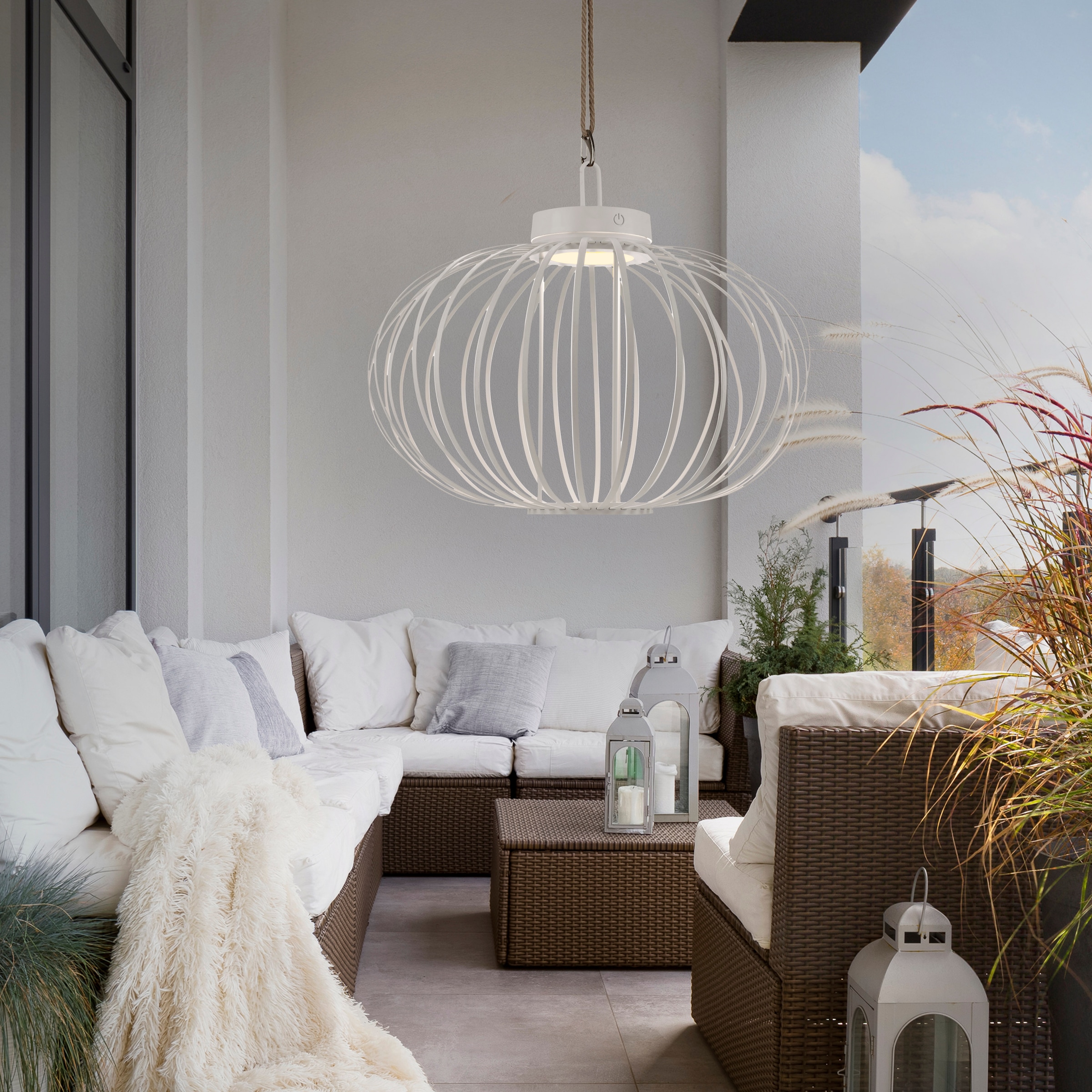 JUST LIGHT Pendelleuchte »AKUBA«, 1 flammig, Leuchtmittel LED-Modul | LED fest integriert, Akkuleuchte