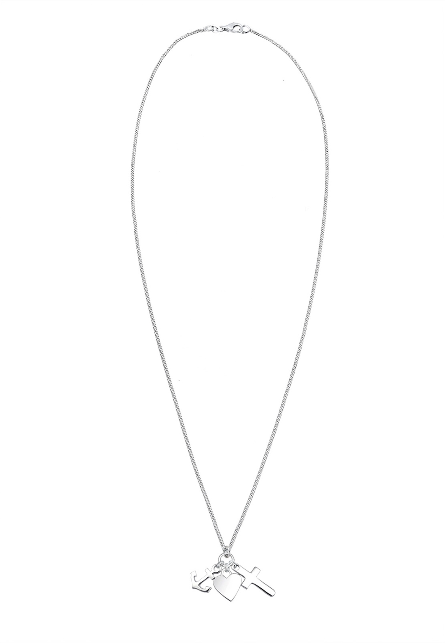 Elli Kette mit Anhänger »Halskette Herz Anker Kreuz Glaube Liebe Hoffnung 925 Sterling Silber«