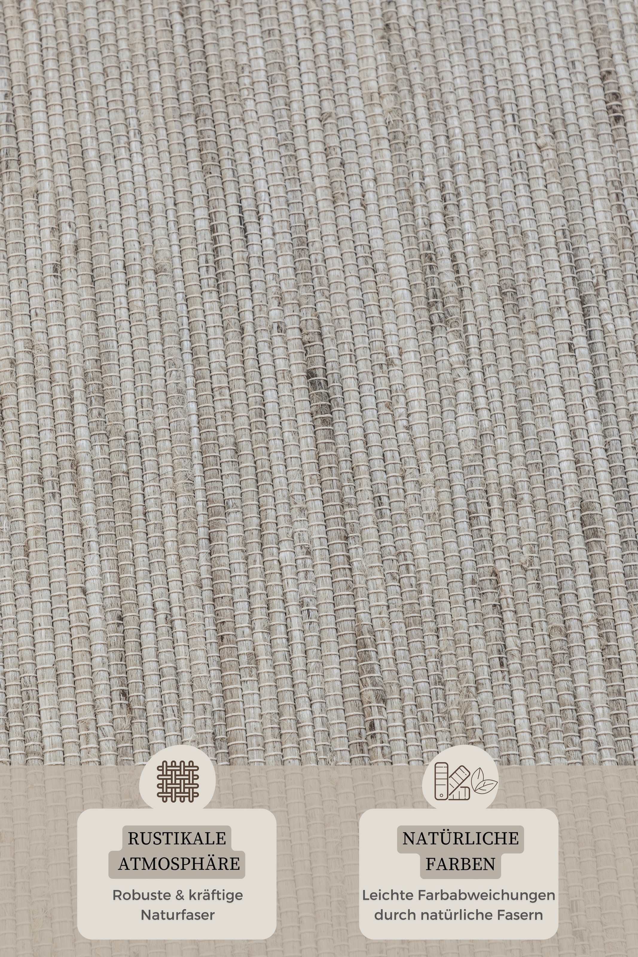 HANSE Home Teppich »Dhaka Juteteppich«, rechteckig, 5 mm Höhe, Läufer, handgewebt, Jute, Wolle, Natur, Wohnzimmer, Flur, Klassisch
