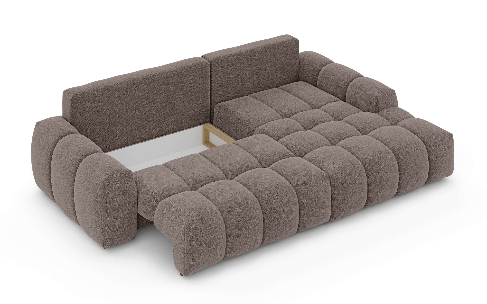 INOSIGN Ecksofa »AZITA klein optionale Schlafsofa mit Bettkasten, B/T/H: 270/166,5/84cm«, L-Form mit Wellenunterfederung, Bubble-Optik