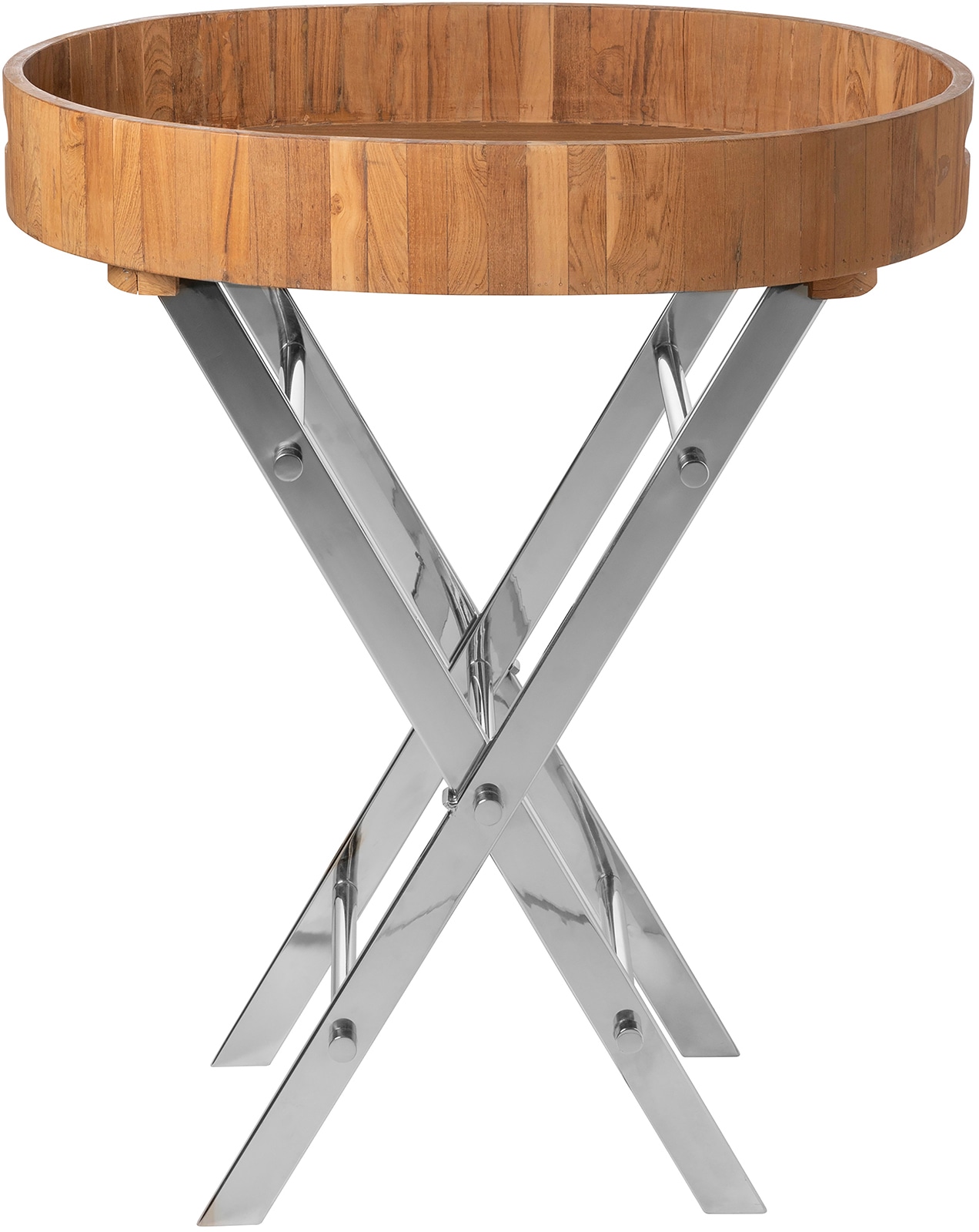 Fink Tabletttisch »Rodeo«, (2 St.), oval, aus hellem Teakvollholz, outdoorgeeignet, 67x48x80,5