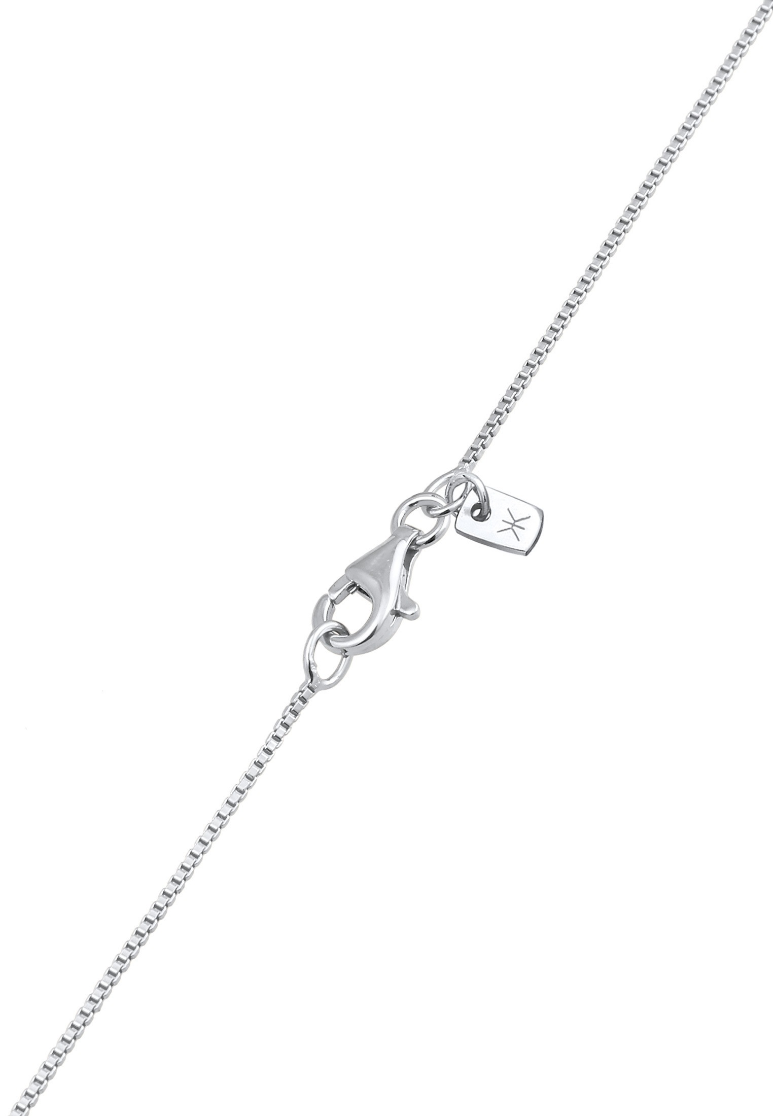 Kuzzoi Kette mit Anhänger »Halskette Topas Rechteck Weiß 925 Sterling Silber«