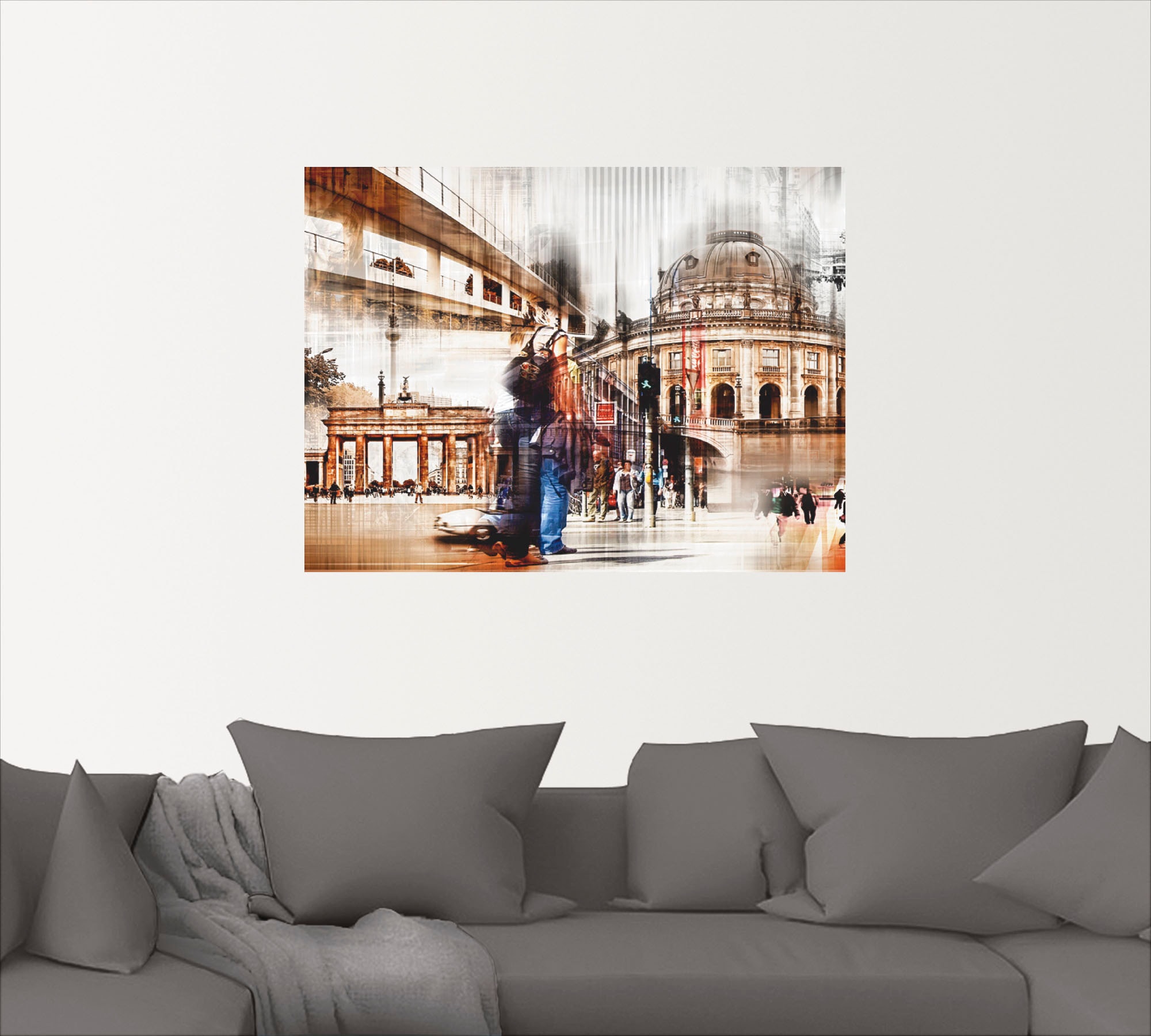 Artland Wandbild »Berlin Skyline Collage II«, Gebäude, (1 St.), als Leinwandbild, Wandaufkleber oder Poster in versch. Größen