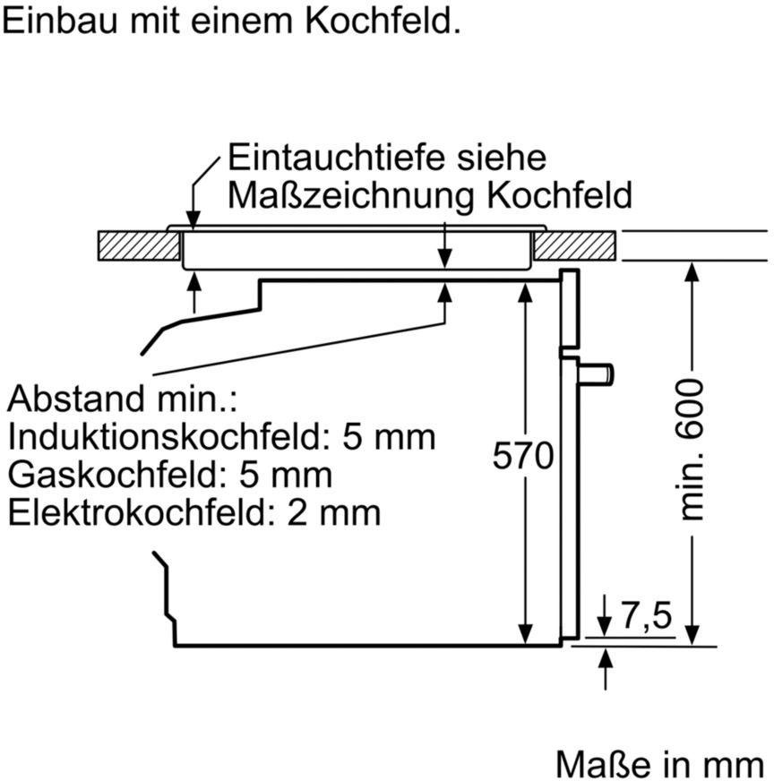 BOSCH Einbaubackofen »HBA533BB1«, 4, HBA533BB1, mit Teleskopauszug nachrüstbar, ecoClean Direct