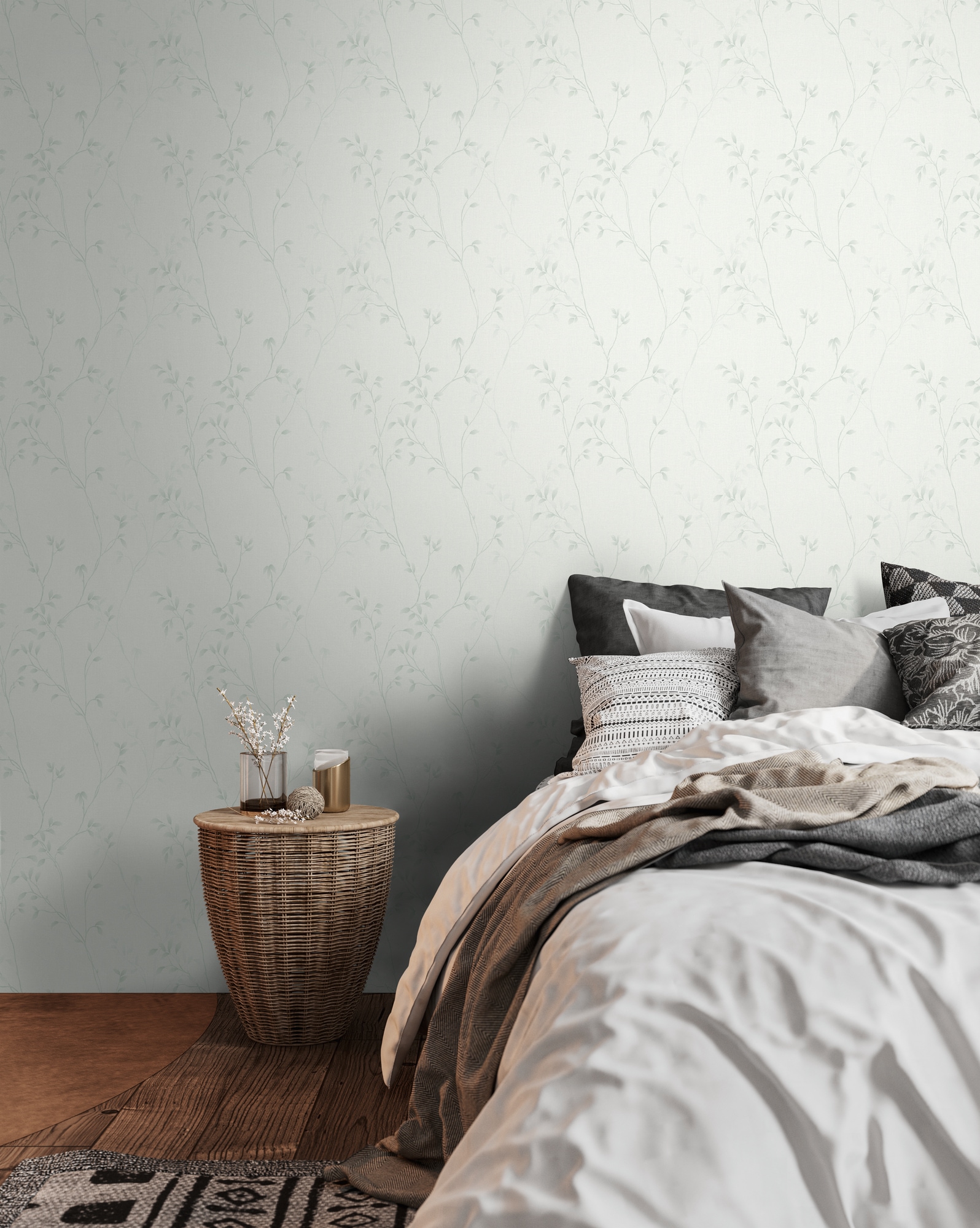 A.S. Création Vliestapete »Pure Elegance Tapete mit Blätterranken Mustertapete Floral Blattmotiv« matt strukturiert Vliestapete Blatt-Motiv für Schlafzimmer Küche Wohnzimmer Blätterranke