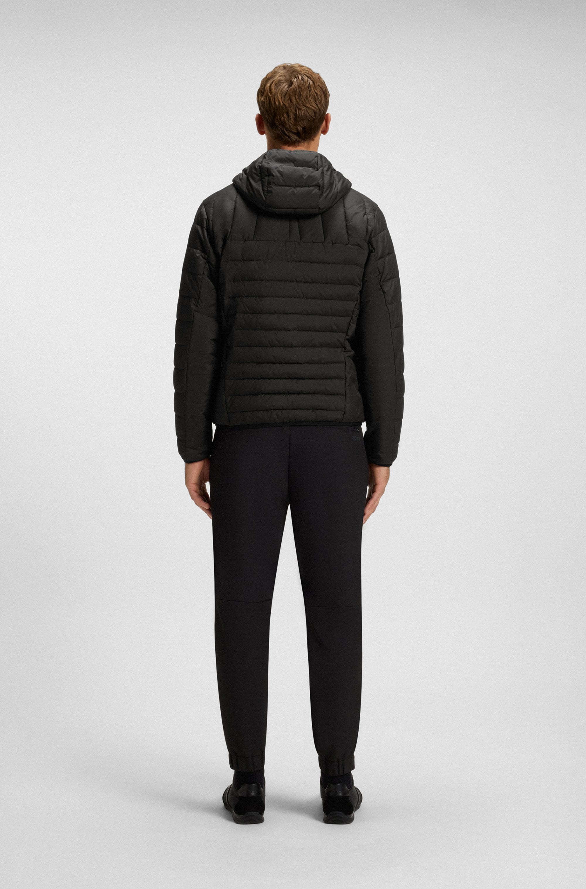 BOSS GREEN Steppjacke, mit Kapuze, Kapuze, Regular Fit, reflektierende Details