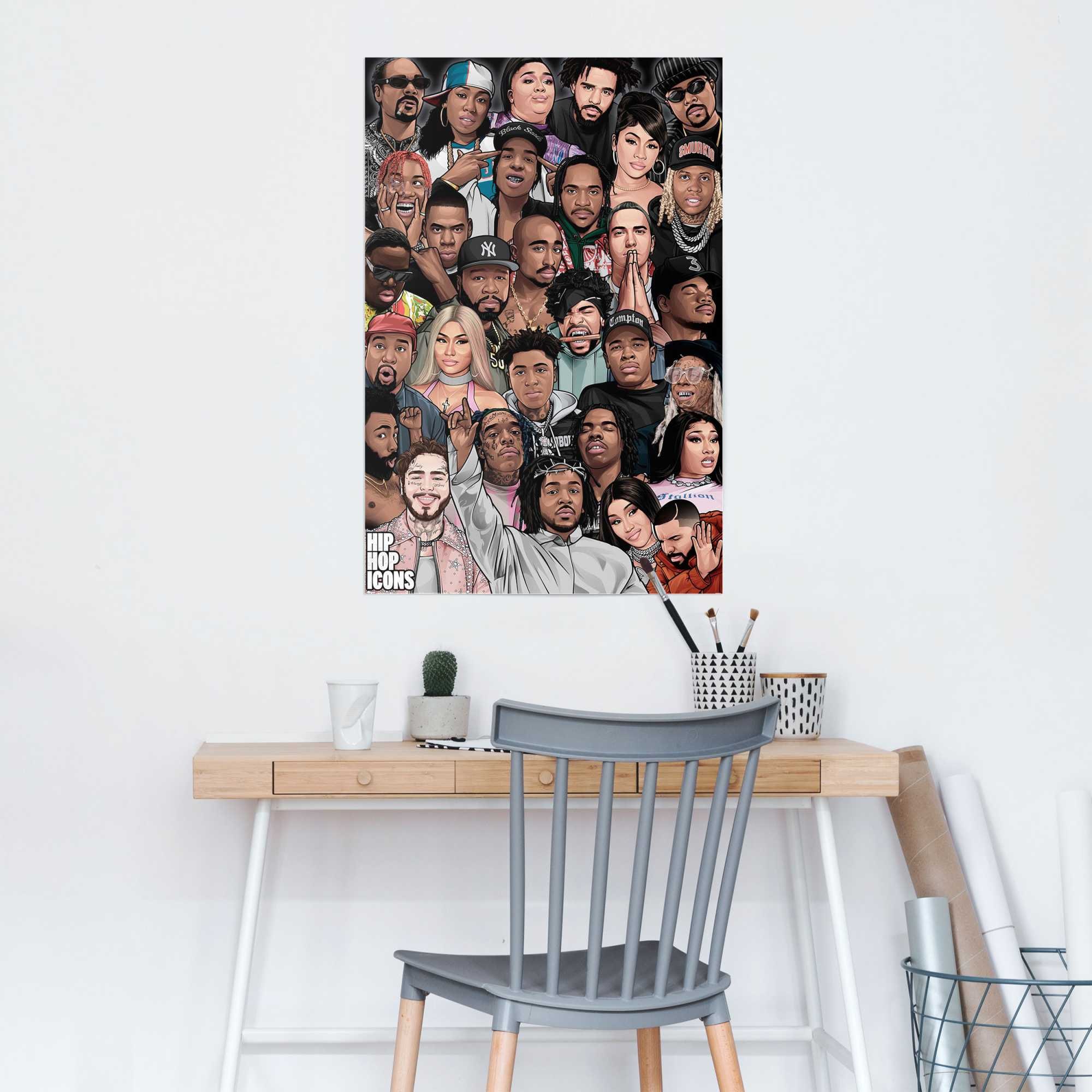 Reinders! Poster »Hip Hop Icons« Teenager Zimmer - Mehrfarbig - 150 gr.  Papier - Musik - 61x91,5 cm