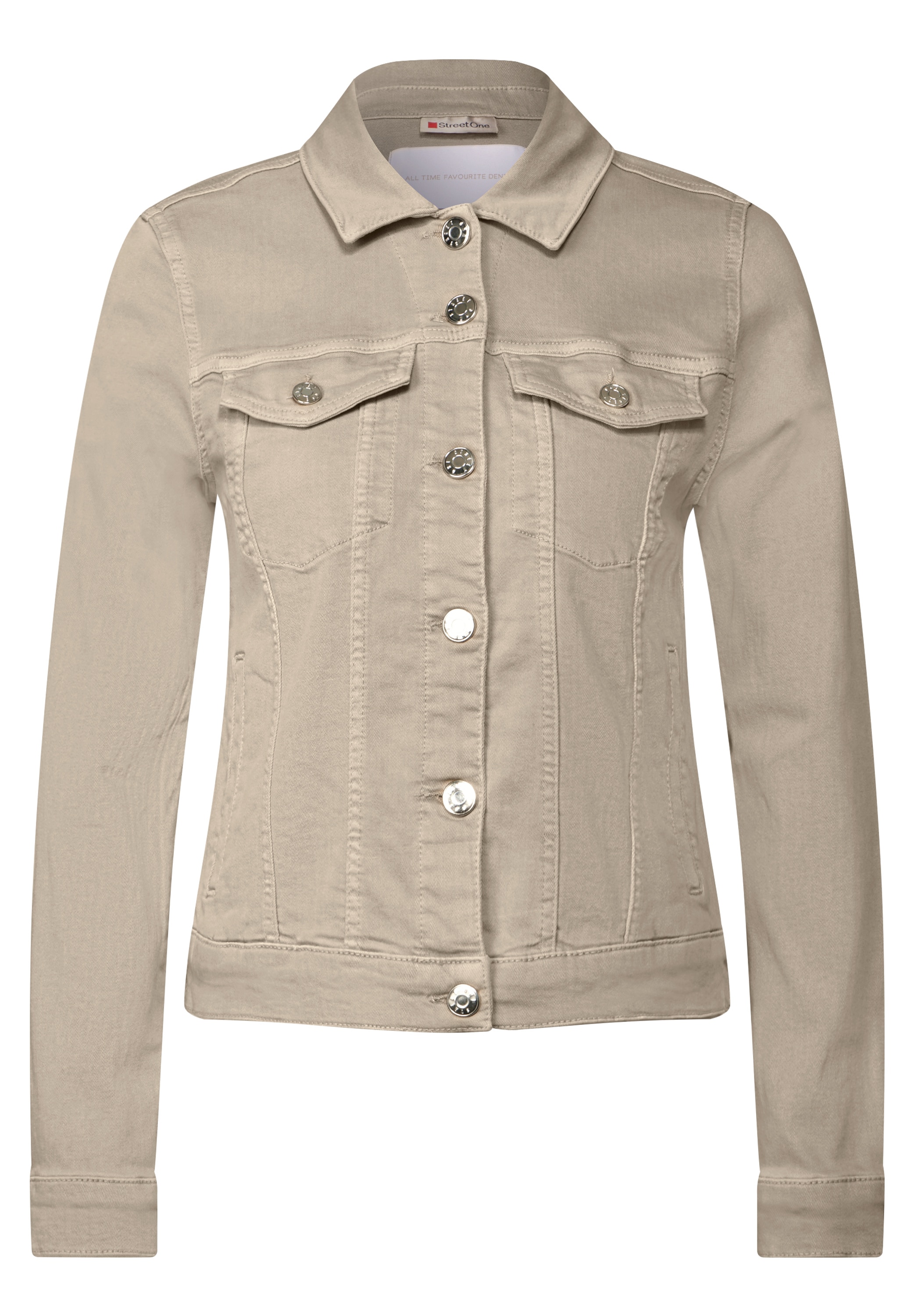 STREET ONE Jeansjacke, ohne Kapuze, mit Stretch und Knopfleiste