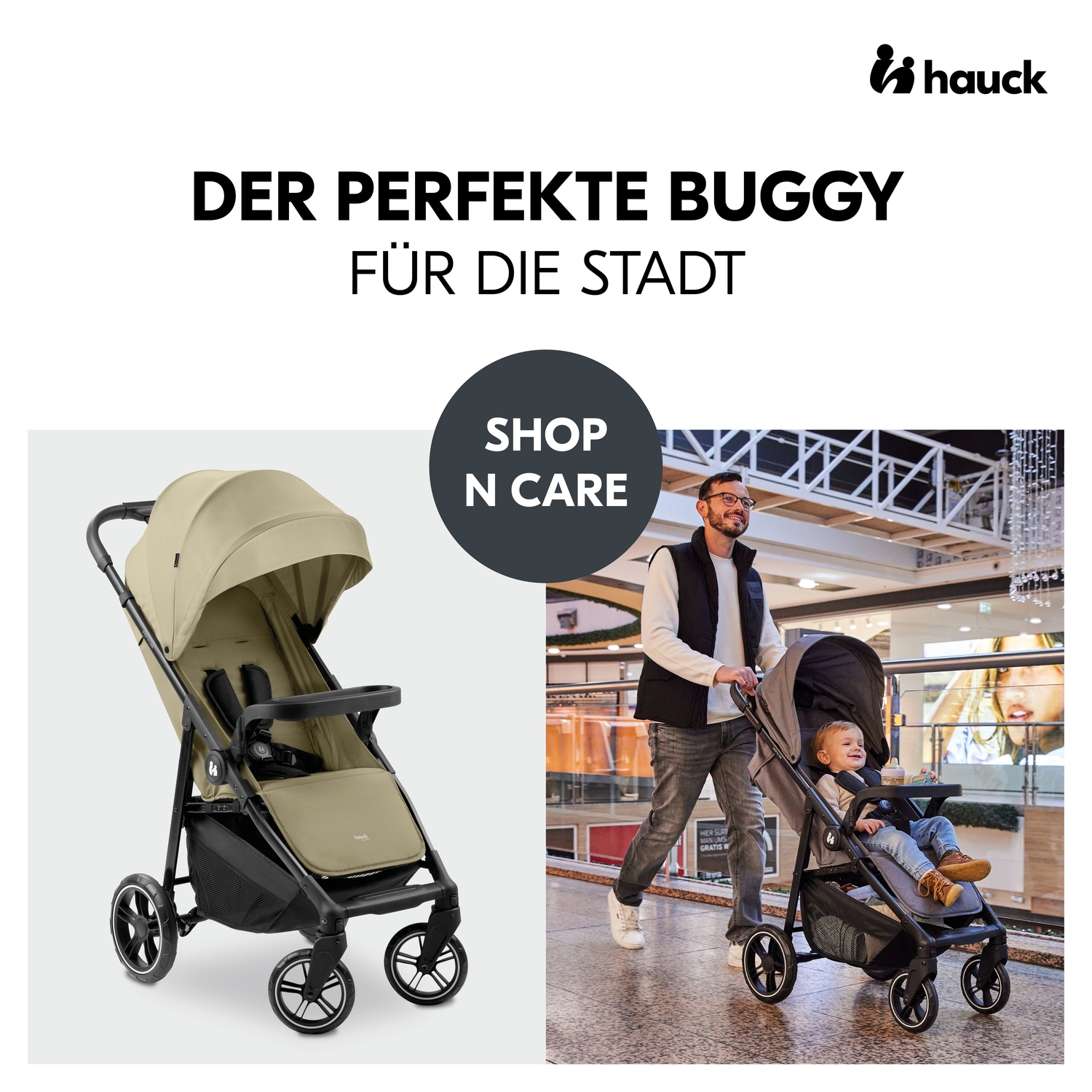 Hauck Kinder-Buggy »Shop N Care, Olive«, 22 kg, bis 22 kg belastbar; kompatibel mit Babyschale