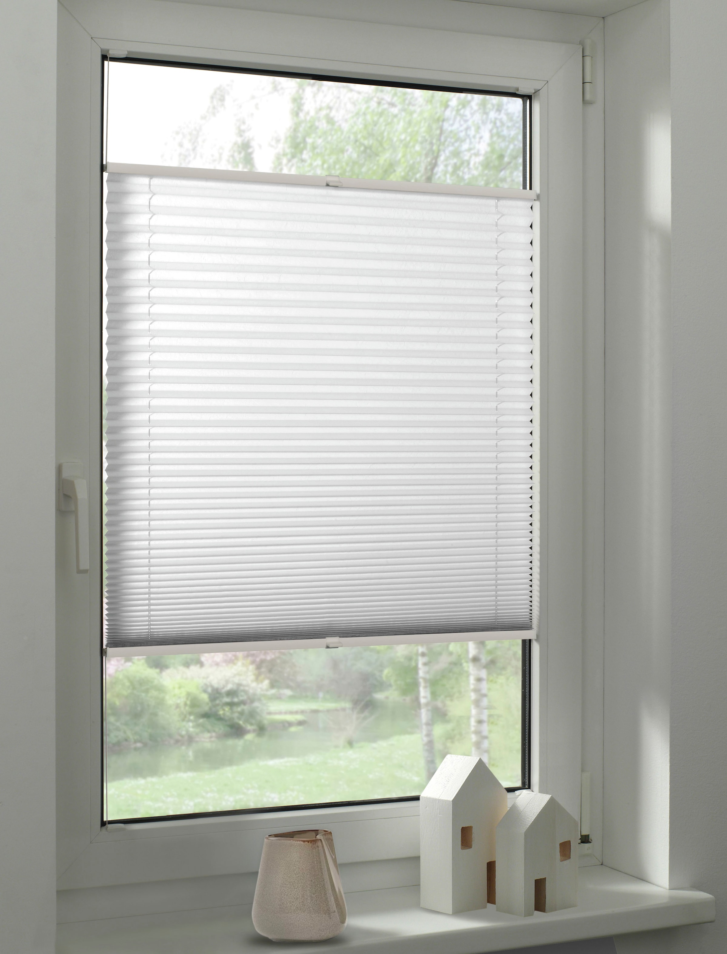 SCHÖNER WOHNEN-Kollektion Plissee »Milla« blickdicht mit Bohren verspannt verschraubt, silberne oder weiße Rollo-Technik
