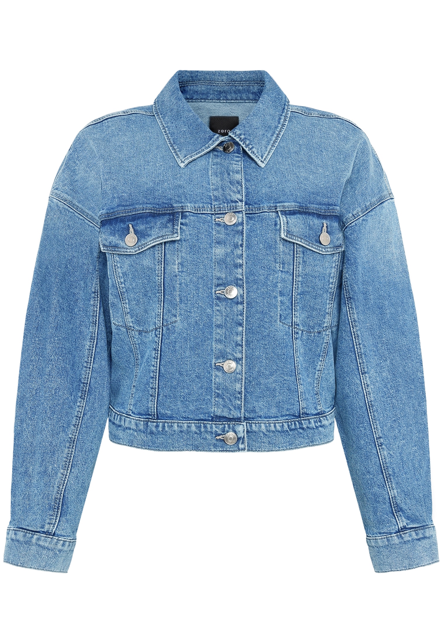Zero Jeansblazer »Jeansjacke kurz mit Knopfleiste«