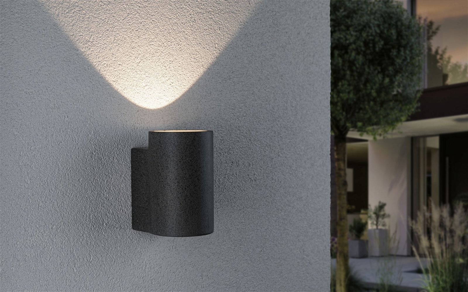 Paulmann LED Außen-Wandleuchte »Concrea IP65 110x135mm 3000K 6,8W 300lm 230V schwarzer Sandstein Beton«, 1 flammig